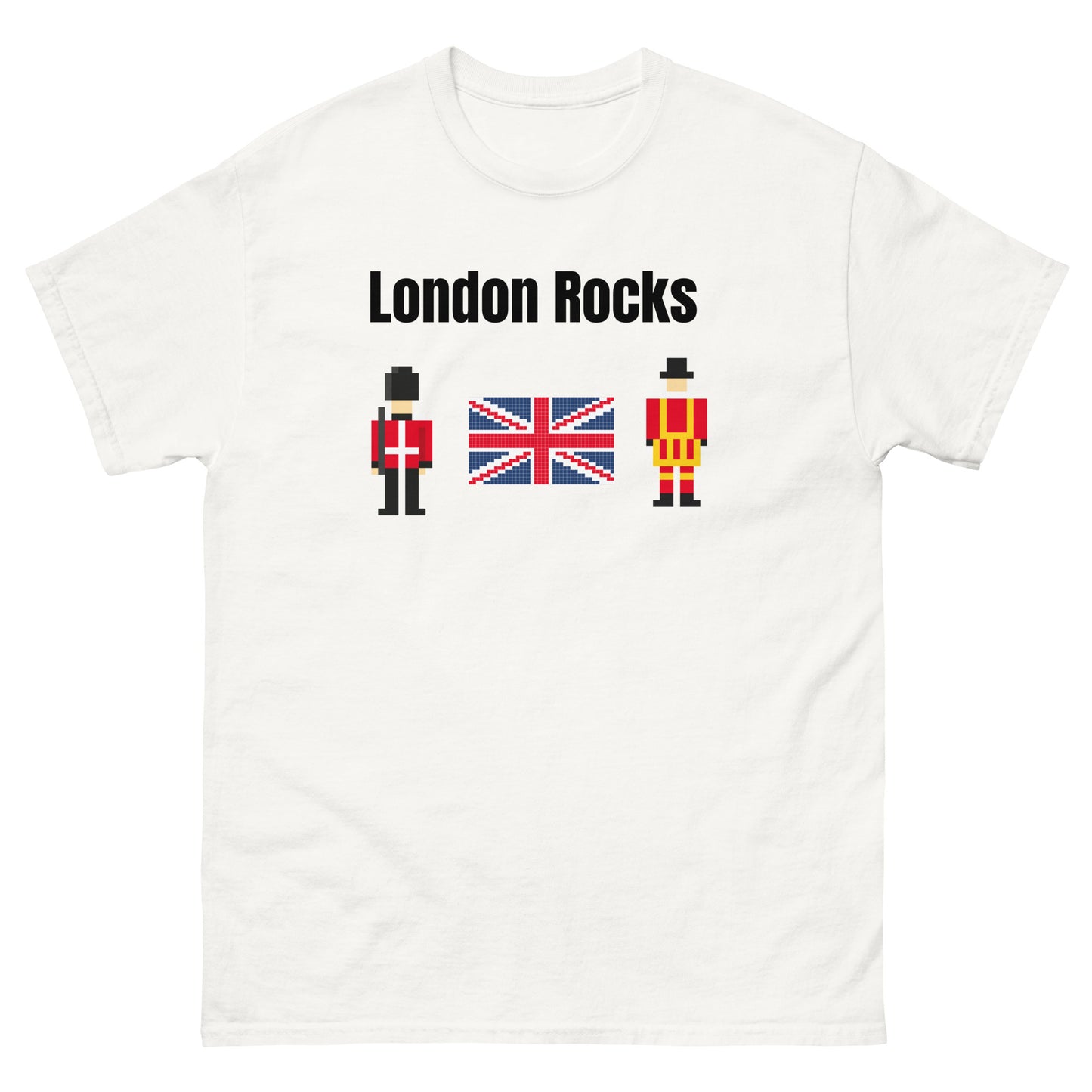 London Rocks T-Shirt – British Royal Guard Graphic Tee for UK Fans & Tourists White t-shirt