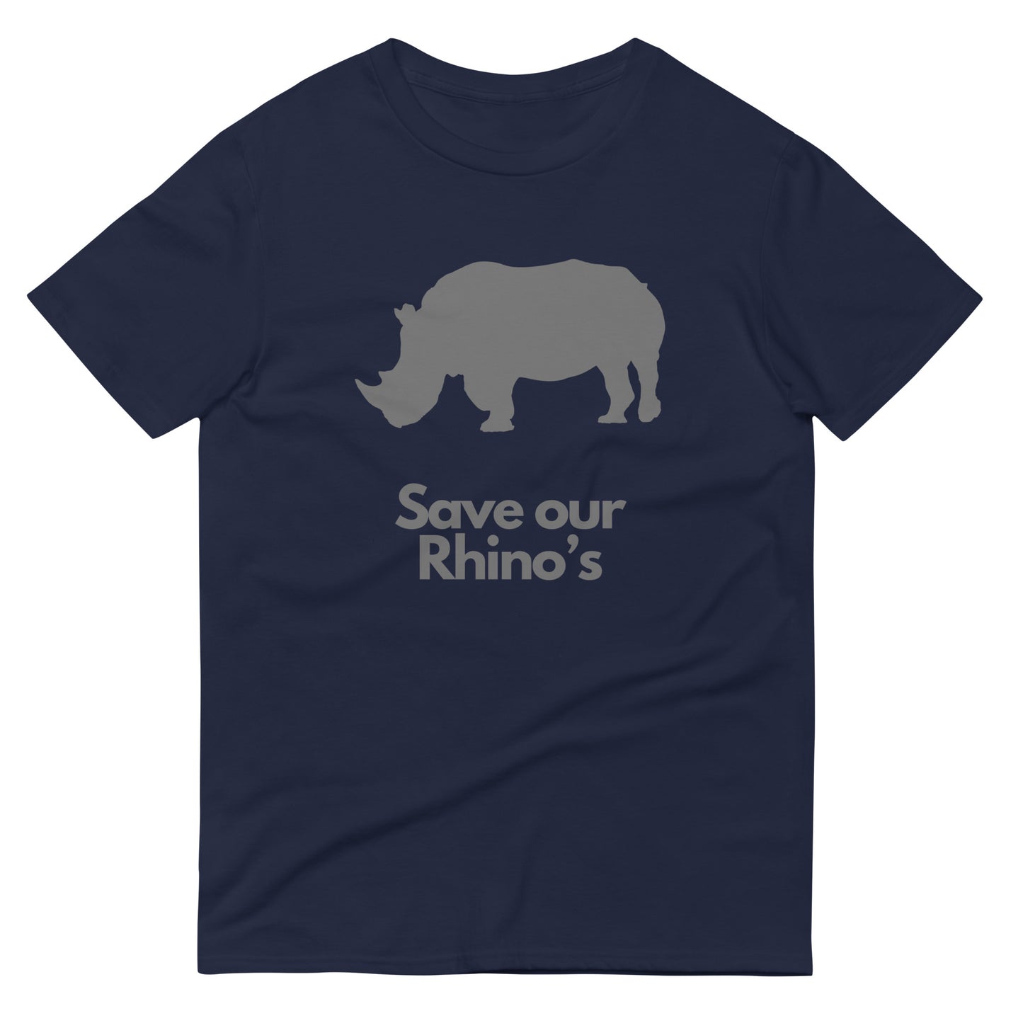 Save Our Rhinos T-Shirt – Wildlife Conservation Short Sleeve Tee Navy t-shirt