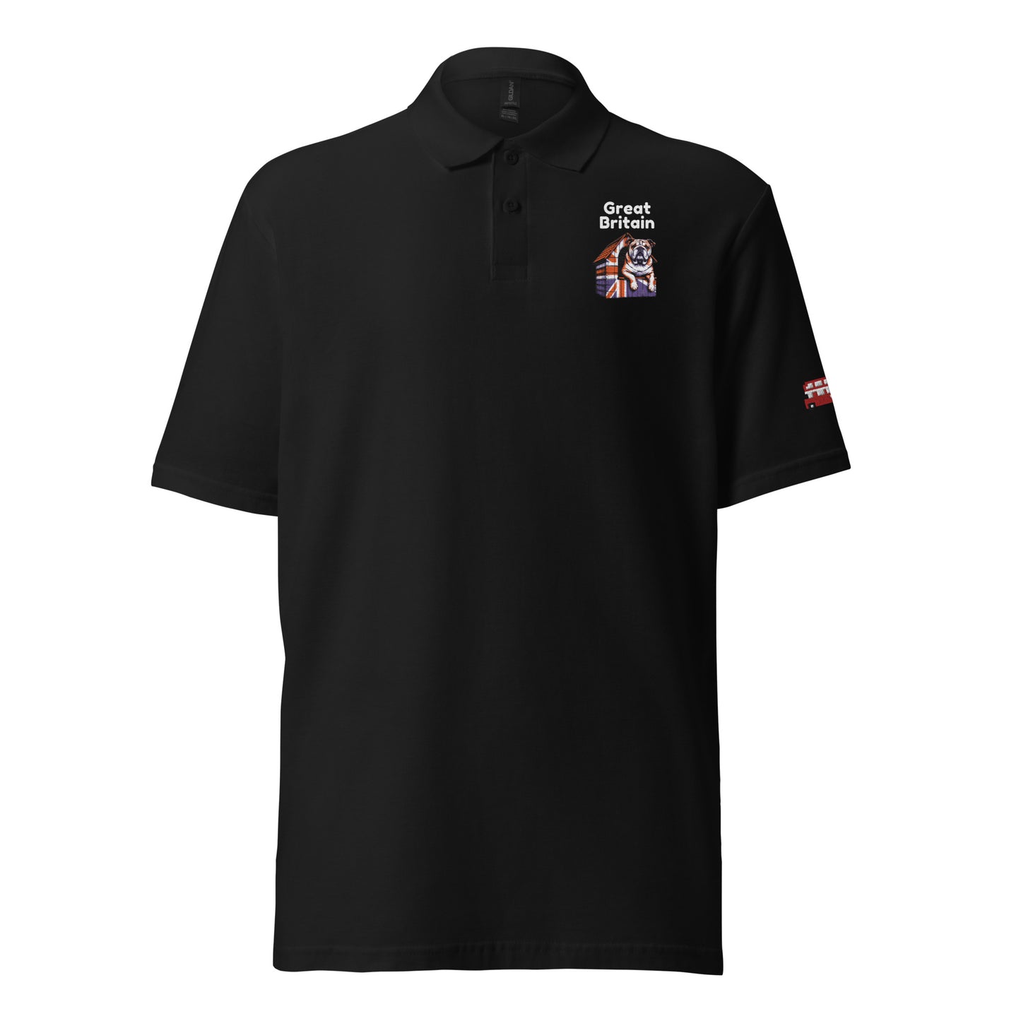 British Bulldog Within A Dog House - Unisex pique polo shirt Black Polo Shirt