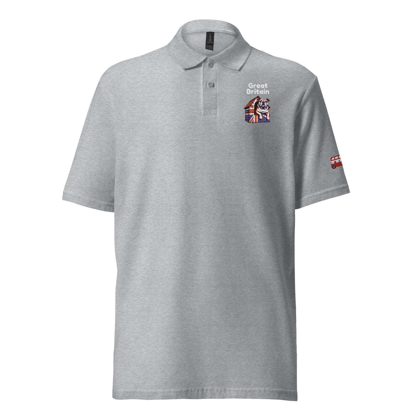 British Bulldog Within A Dog House - Unisex pique polo shirt Sport Grey Polo Shirt