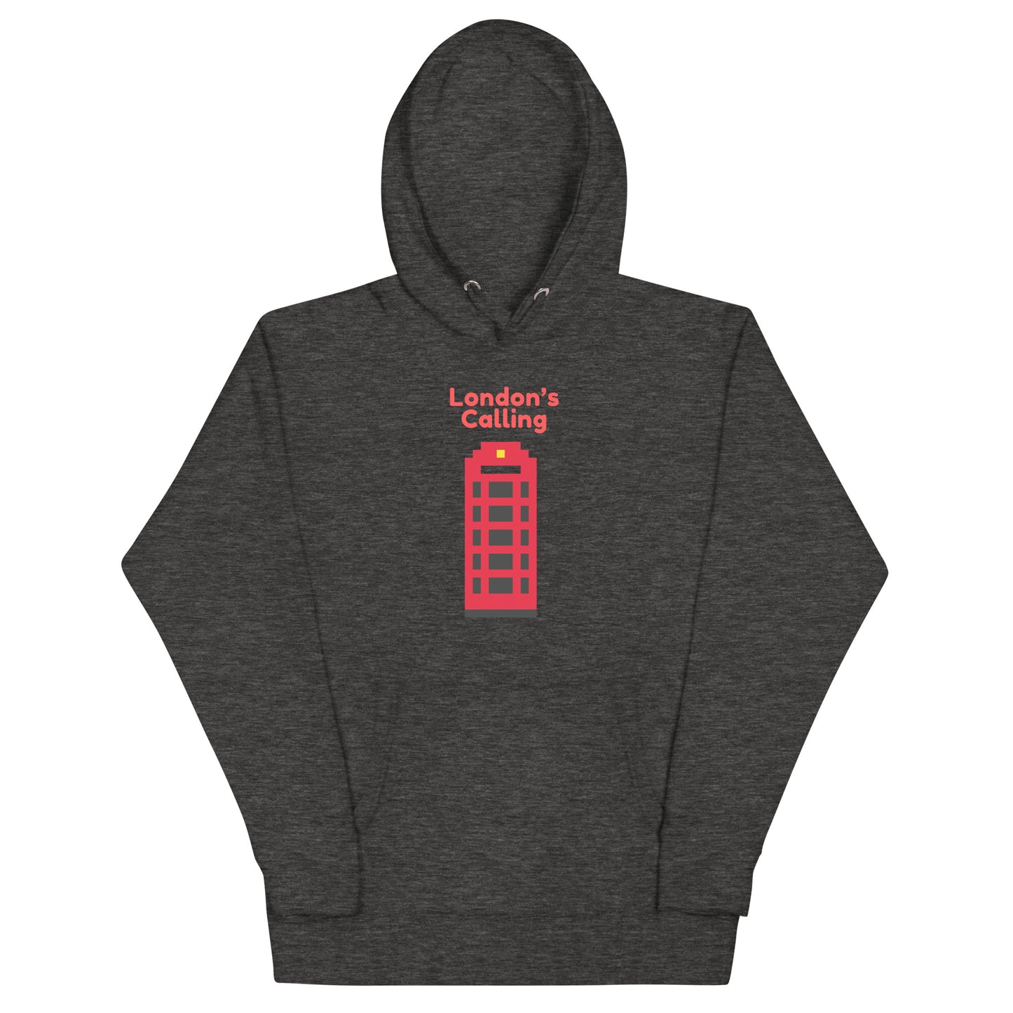 London’s Calling BT Telephone Box - Fun, Stylish Design Unisex Hoodie Charcoal Heather Hoodie
