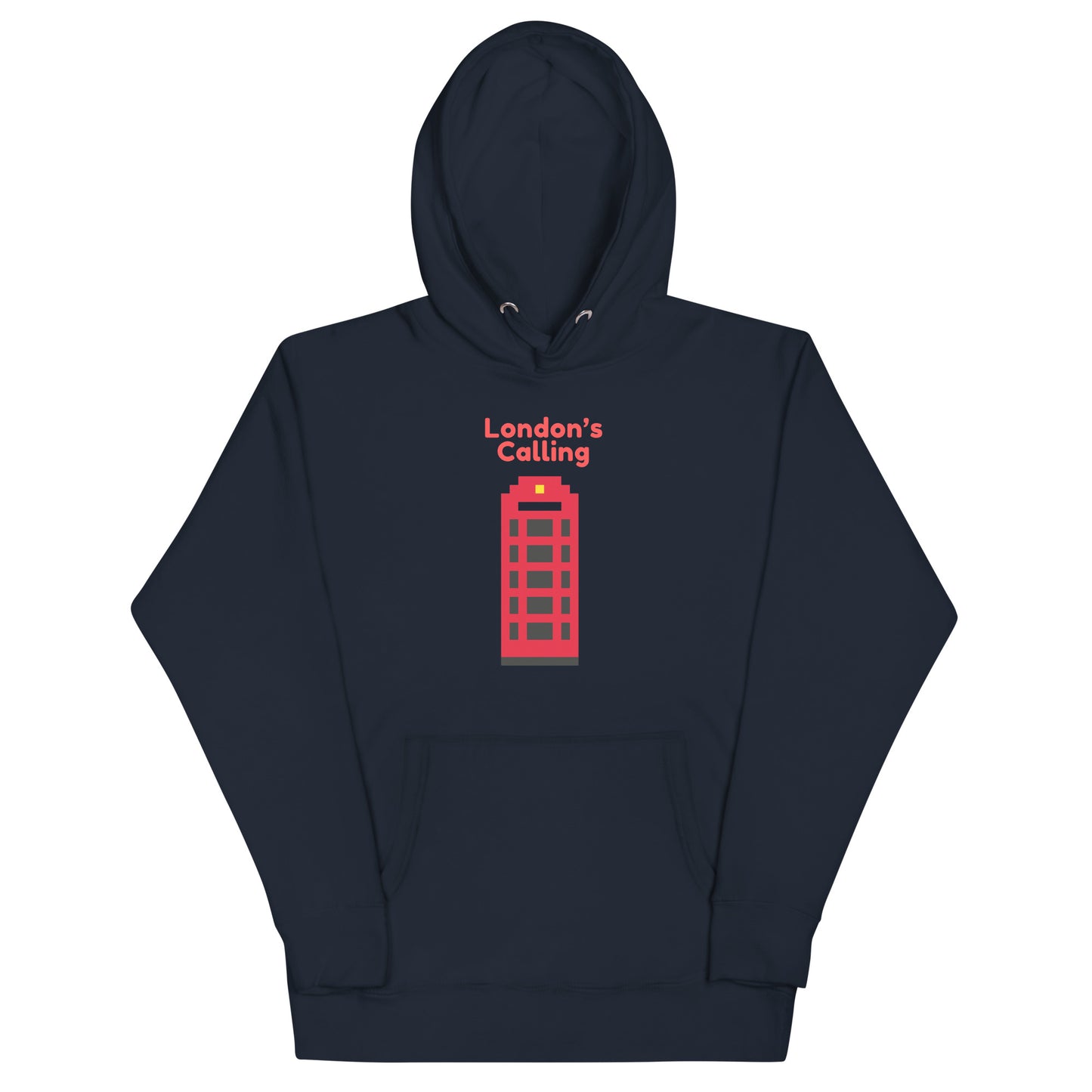 London’s Calling BT Telephone Box - Fun, Stylish Design Unisex Hoodie Navy Blazer Hoodie