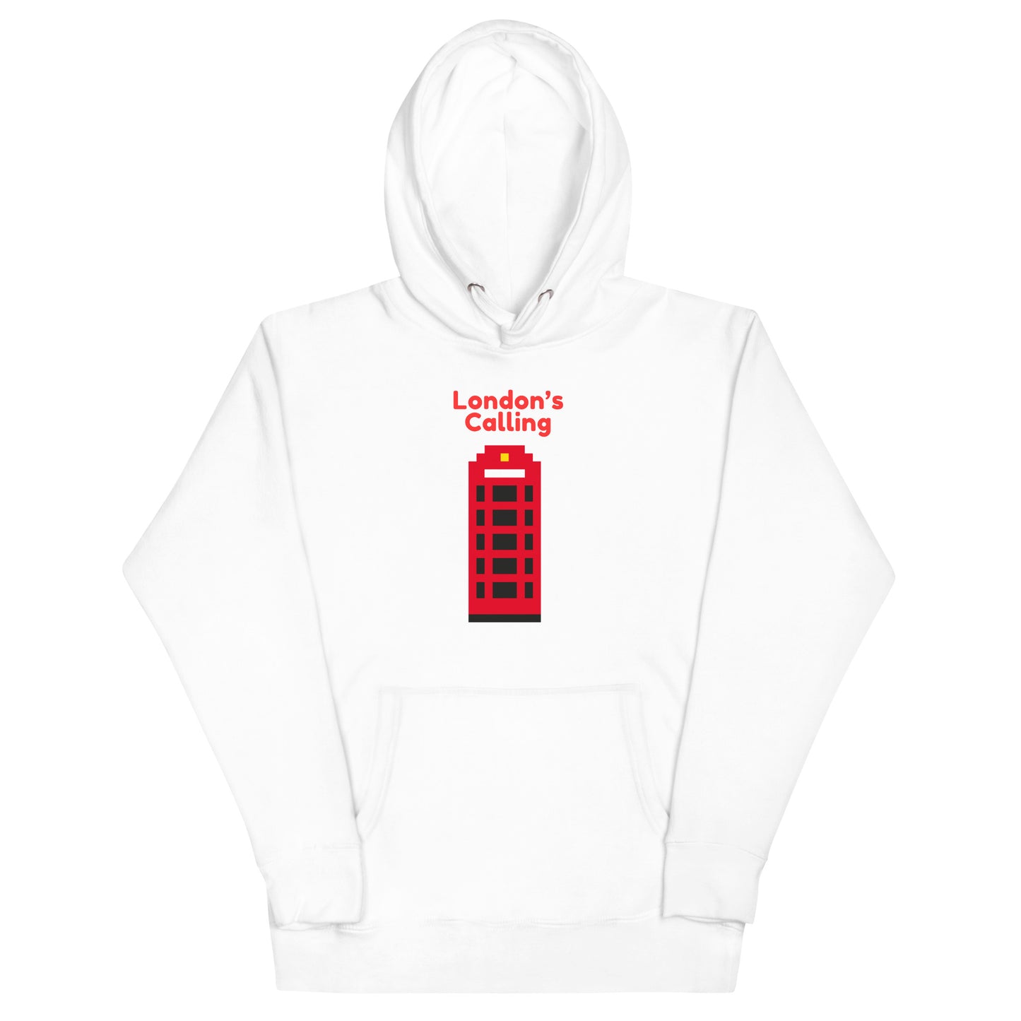 London’s Calling BT Telephone Box - Fun, Stylish Design Unisex Hoodie White Hoodie
