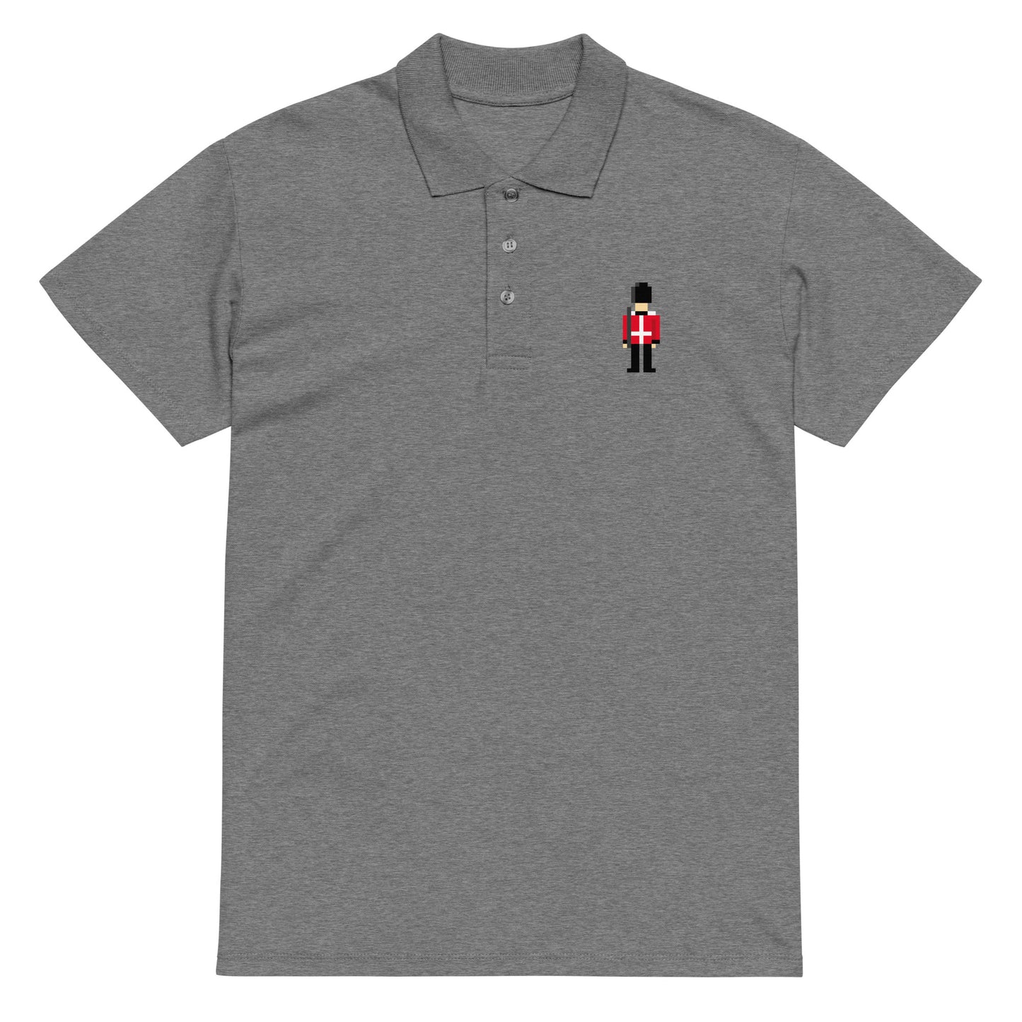 Retro pixelated British Army Soldier in Red, white and black uniform. Be The Best. Who Dares Wins