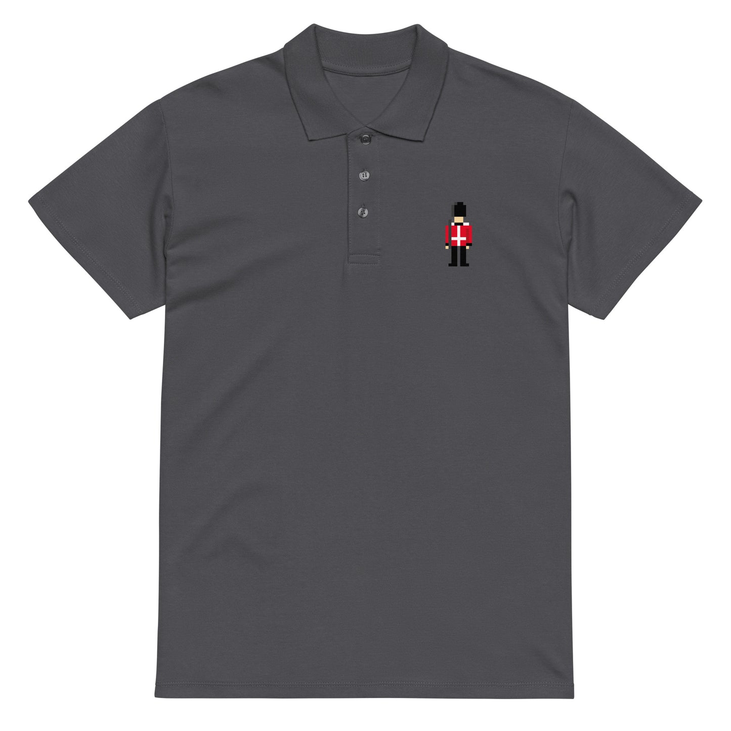 Retro pixelated British Army Soldier in Red, white and black uniform. Be The Best. Who Dares Wins