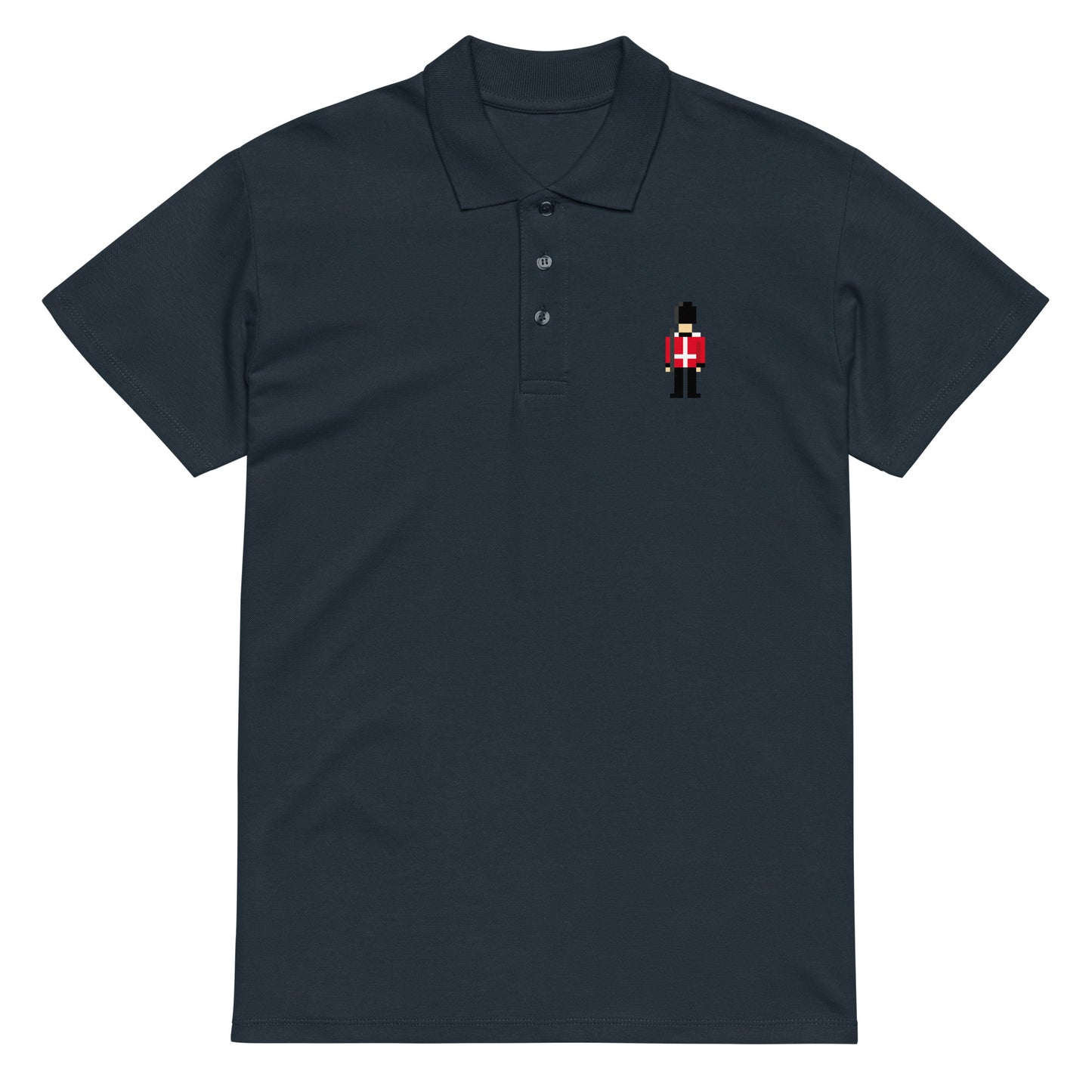 Retro pixelated British Army Soldier in Red, white and black uniform. Be The Best. Who Dares Wins