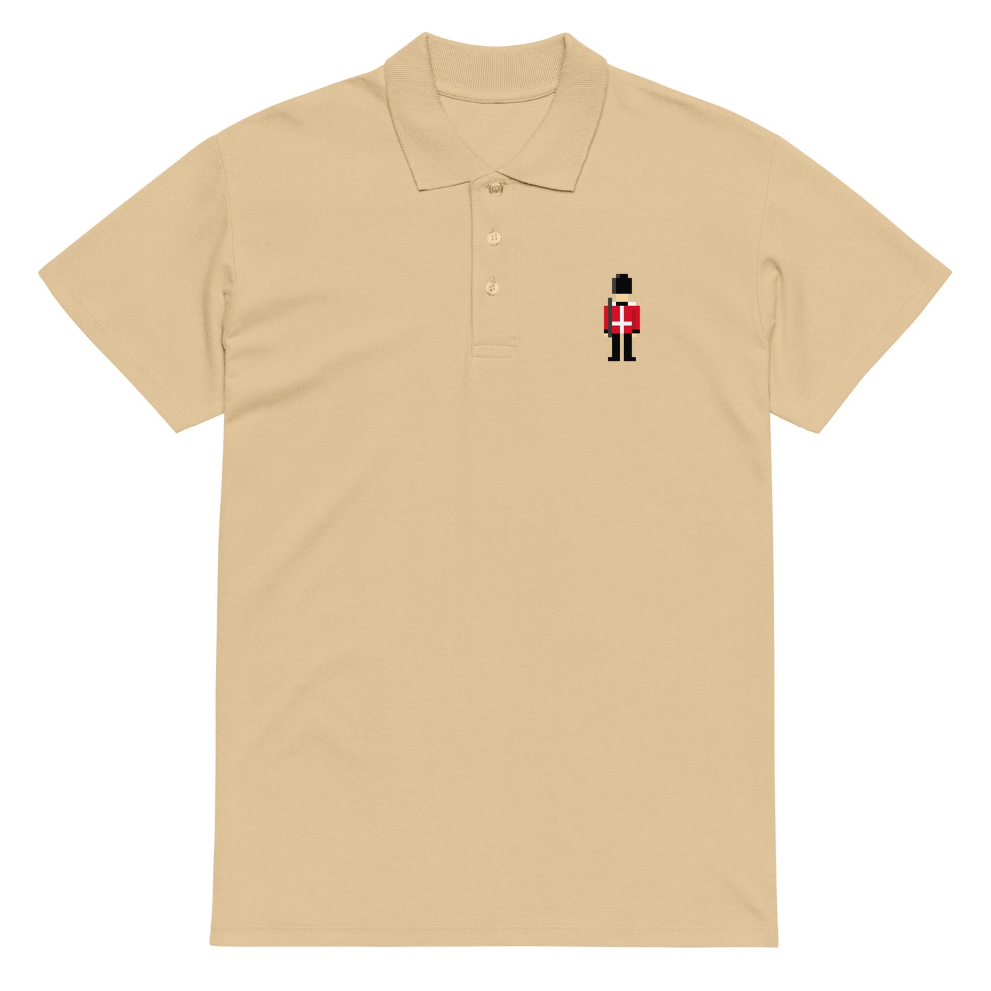 Retro pixelated British Army Soldier in Red, white and black uniform. Be The Best. Who Dares Wins