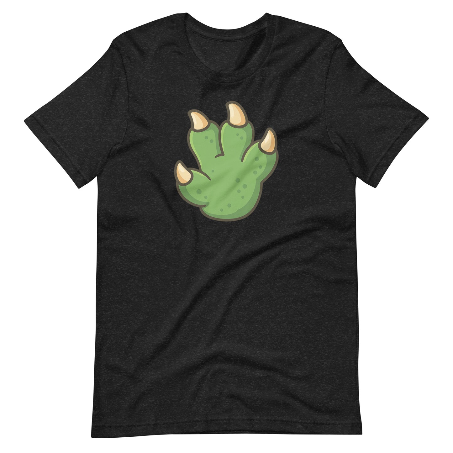 Green Cartoon Dino Paw Unisex t-shirt Black Heather t-shirt
