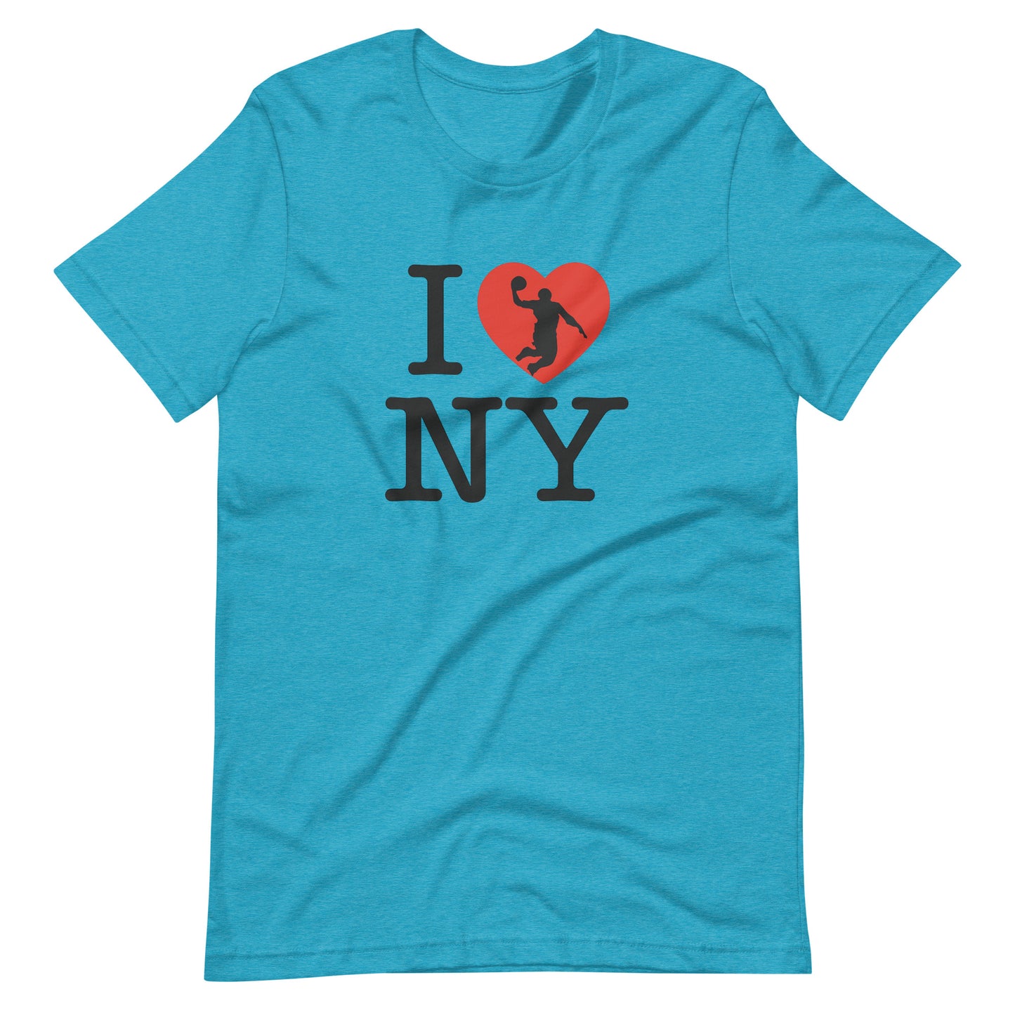 I Heart NYC Basketball - Unisex t-shirt Heather Aqua t-shirt