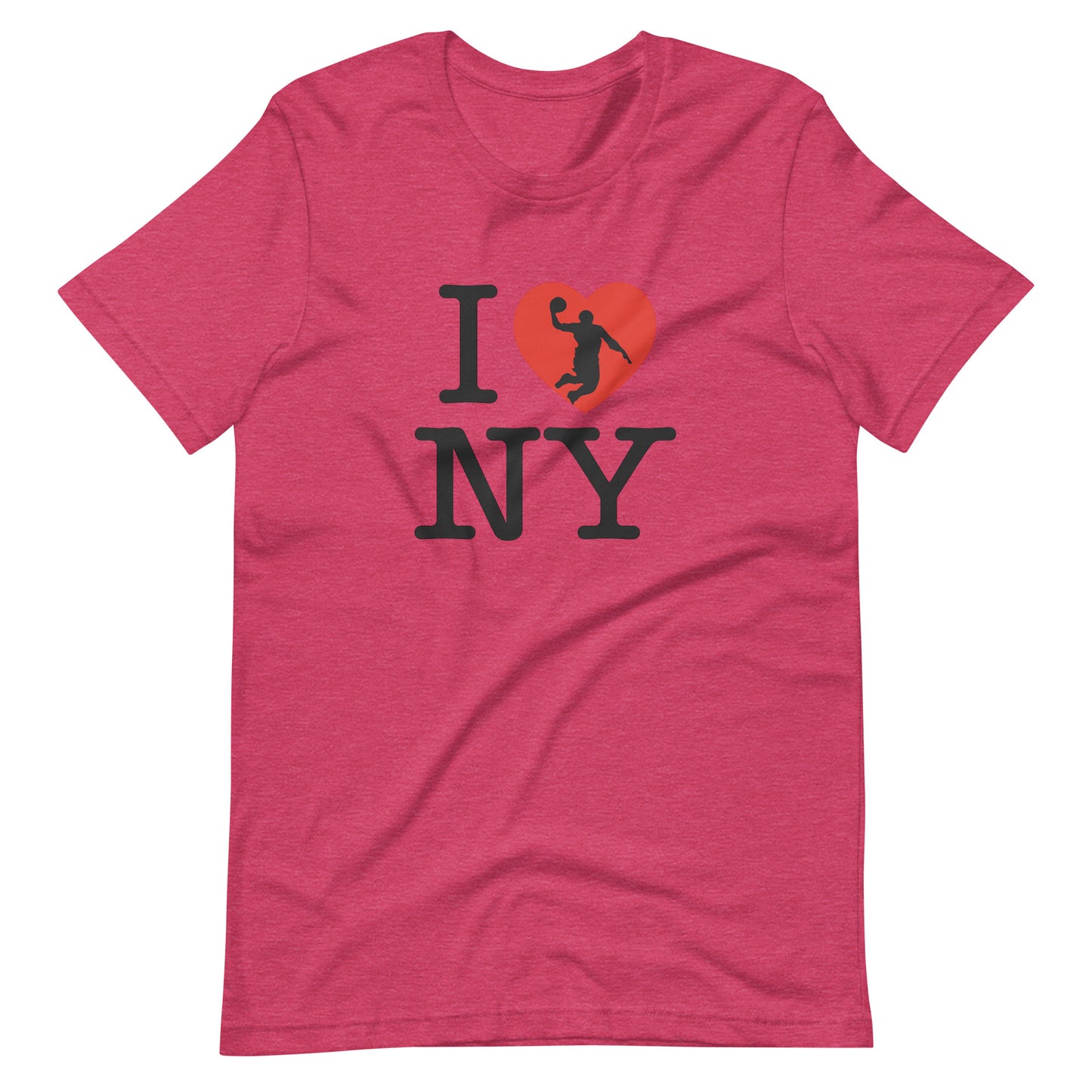 I Heart NYC Basketball - Unisex t-shirt Heather Raspberry t-shirt