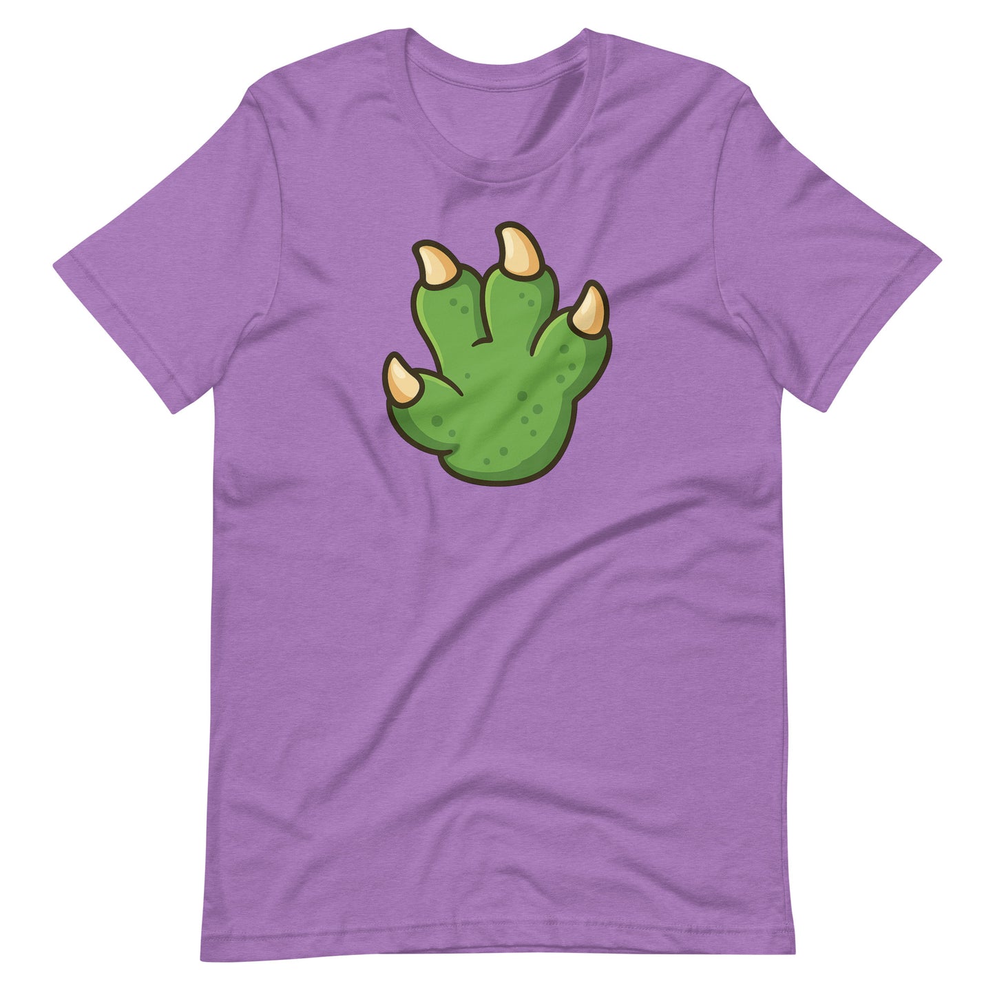 Green Cartoon Dino Paw Unisex t-shirt Heather Team Purple t-shirt
