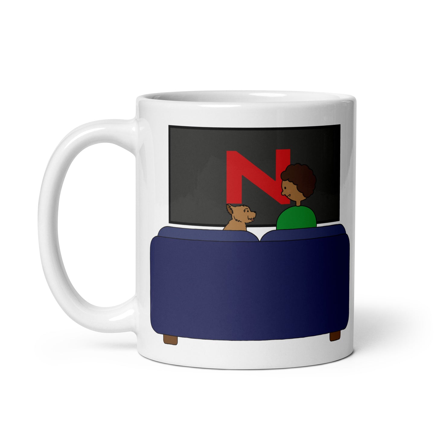 Netflix And Chill (With My best Buddy) White glossy mug Mug