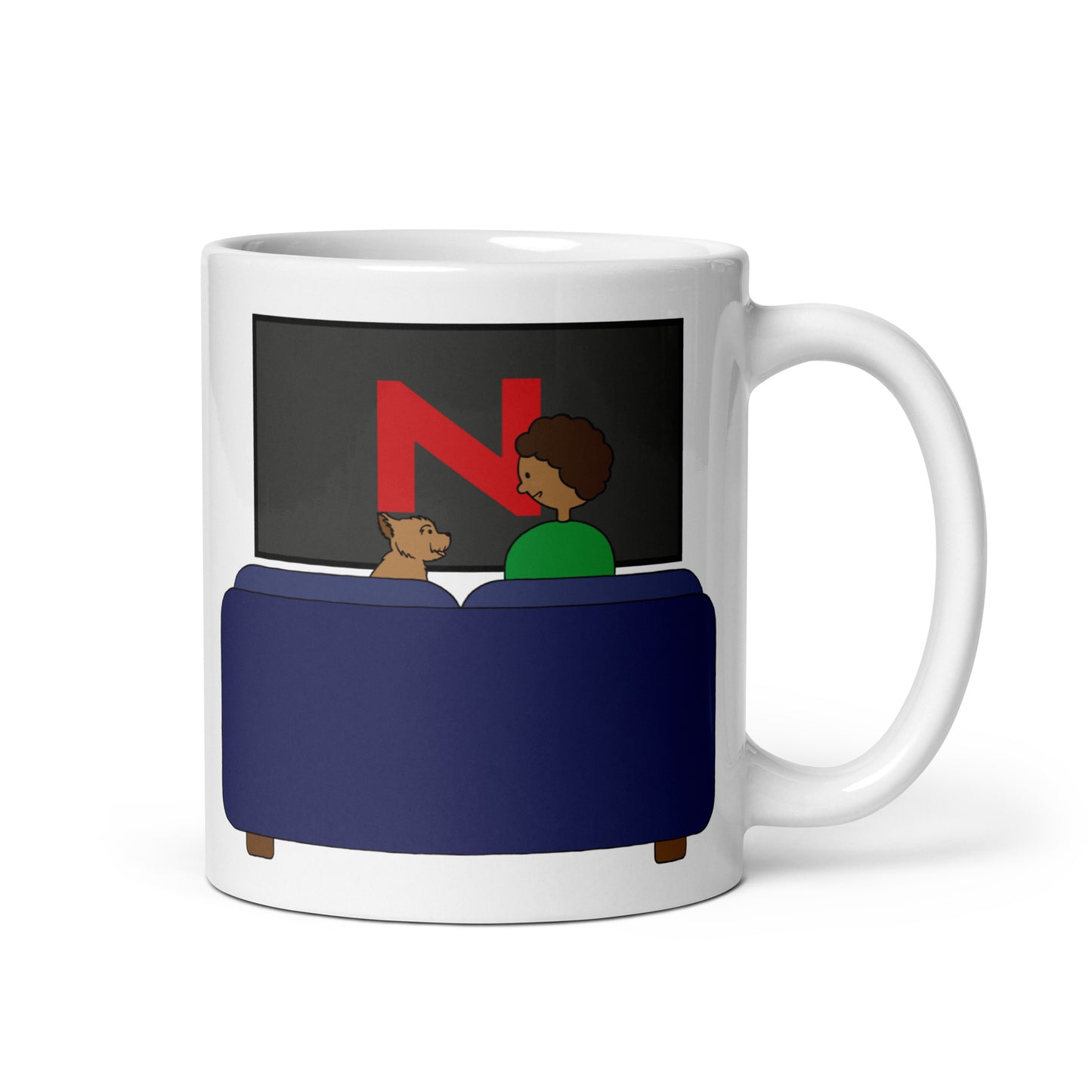 Netflix And Chill (With My best Buddy) White glossy mug 11 oz Mug