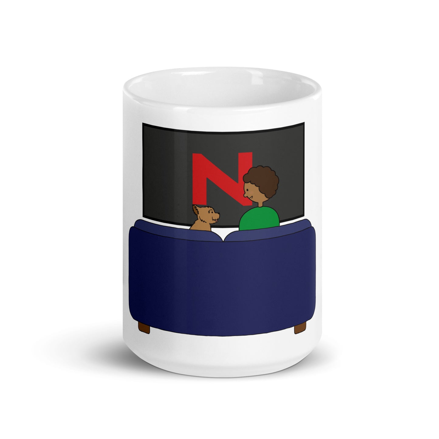 Netflix And Chill (With My best Buddy) White glossy mug Mug