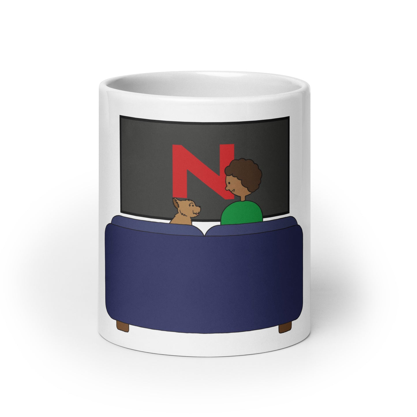 Netflix And Chill (With My best Buddy) White glossy mug Mug
