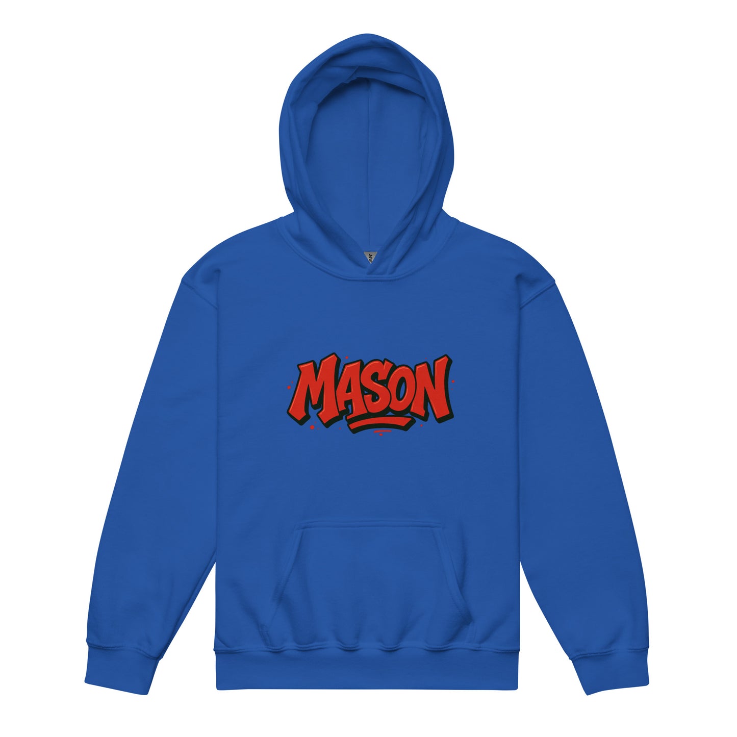 Mason Red Text 1980s Graffiti Hip Hop Style Youth heavy blend hoodie Royal Hoodie