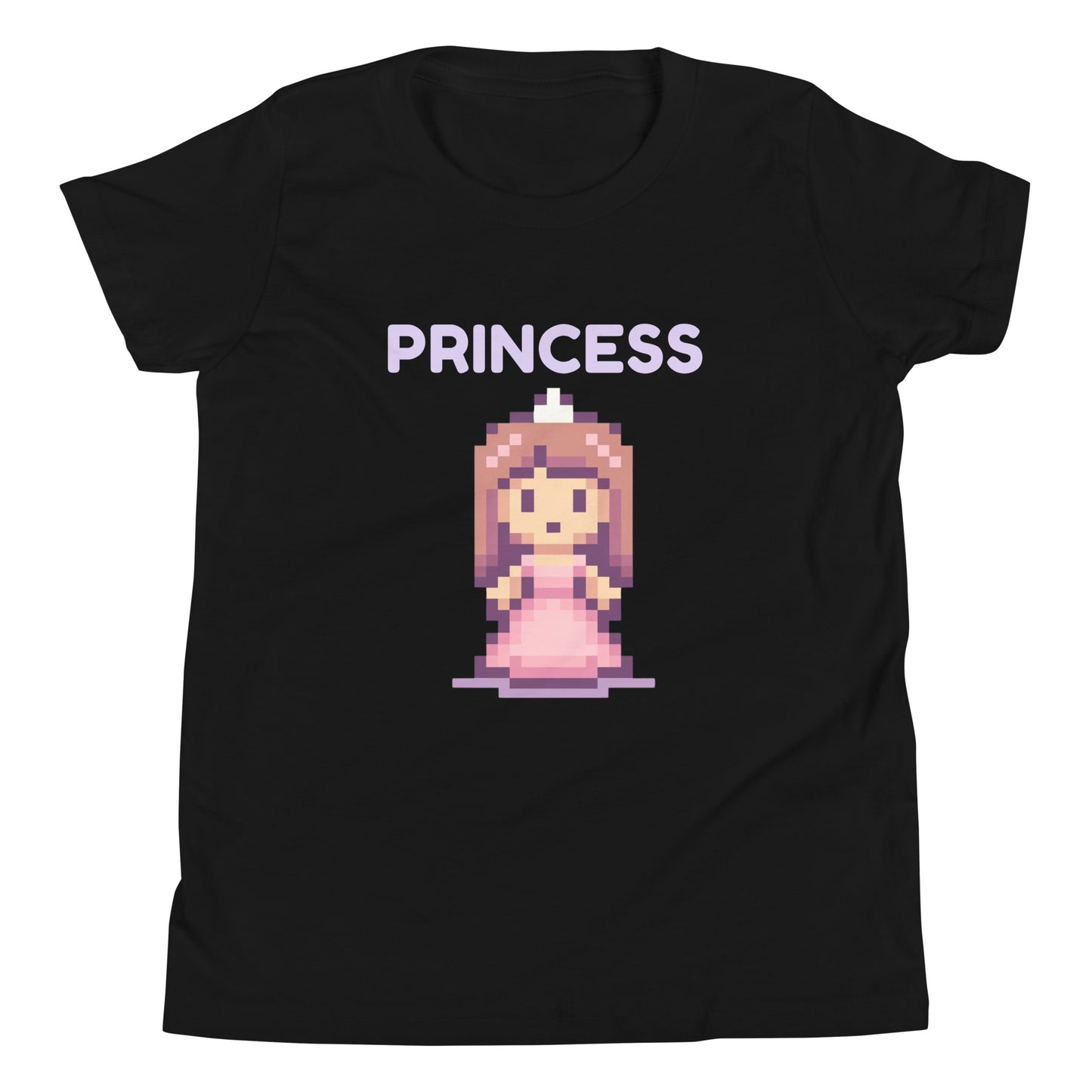 Princess T-Shirt for Girls – Cute & Beautiful Youth Short Sleeve Tee Black t-shirt