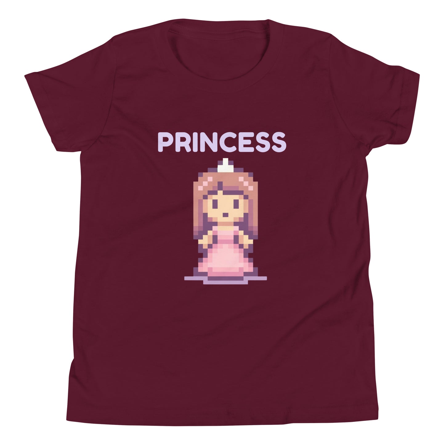 Princess T-Shirt for Girls – Cute & Beautiful Youth Short Sleeve Tee Maroon t-shirt