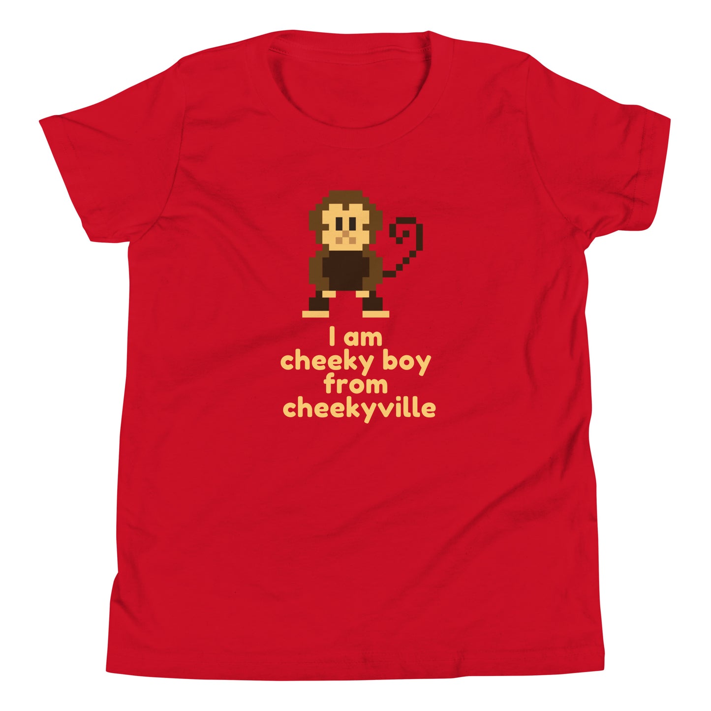 Cheeky Boy from CheekyVille Youth Short Sleeve T-Shirt Red t-shirt