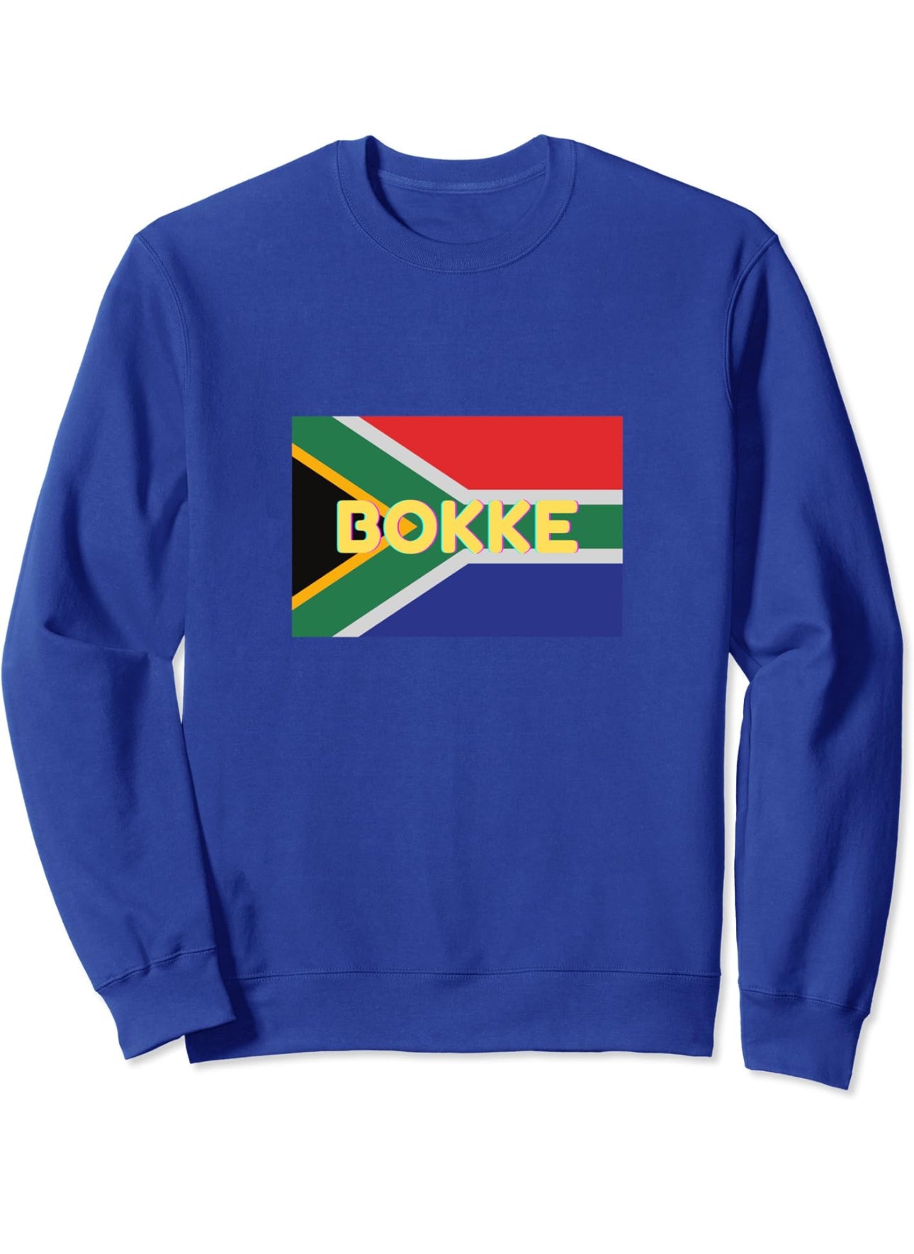 Sweatshirt featuring the South African Bokke logo with the South African flag, symbolizing national pride and sporting spirit.