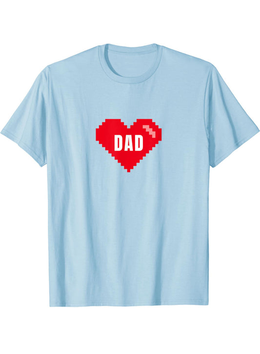 I love my dad, happy Father’s Day, I heart my dad, retro design, pixel art, pixel heart with dad in the middle, gifts for dads, gifts for fathers, proud dadda,