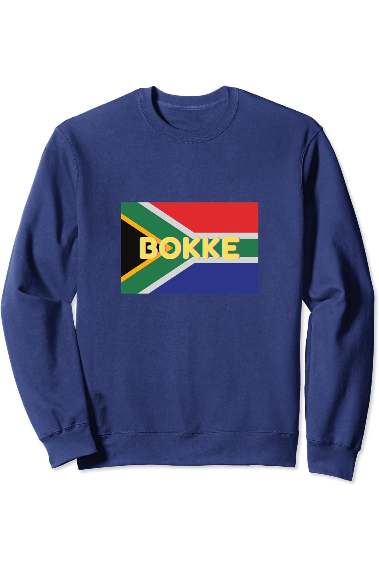 Sweatshirt featuring the South African Bokke logo with the South African flag, symbolizing national pride and sporting spirit.