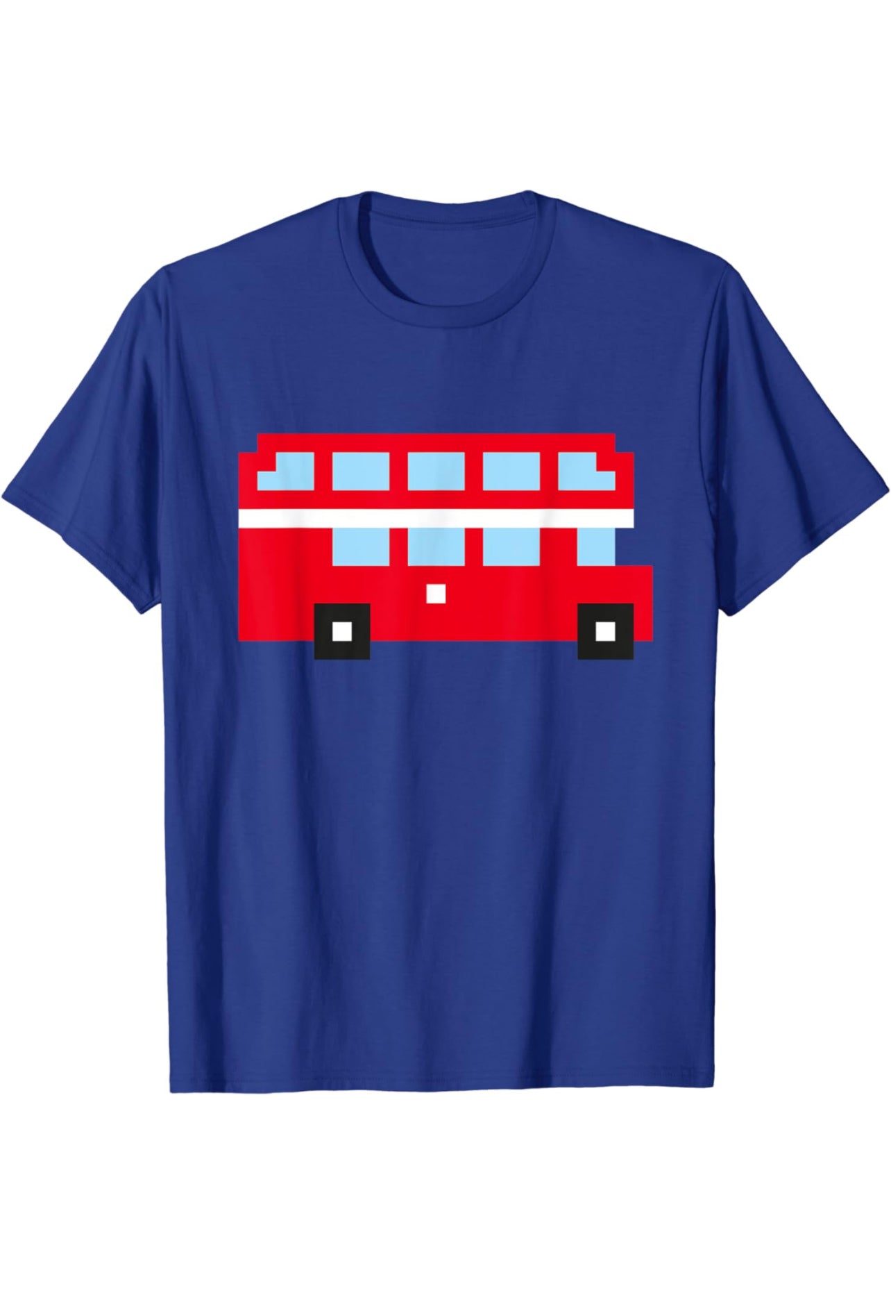 A stylish t-shirt featuring a pixel art red London double-decker bus, an iconic symbol of British culture and city travel. Perfect for UK tourists, London lovers, and expats, this London souvenir design in hoodie is a must-have for those who appreciate the charm of the British capital.