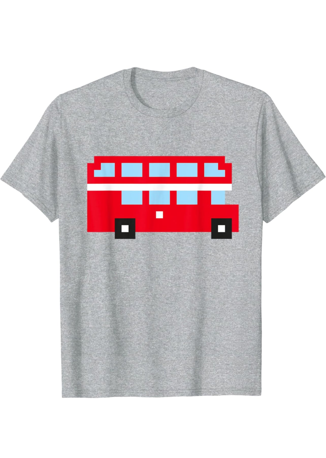 A stylish t-shirt featuring a pixel art red London double-decker bus, an iconic symbol of British culture and city travel. Perfect for UK tourists, London lovers, and expats, this London souvenir design in hoodie is a must-have for those who appreciate the charm of the British capital.