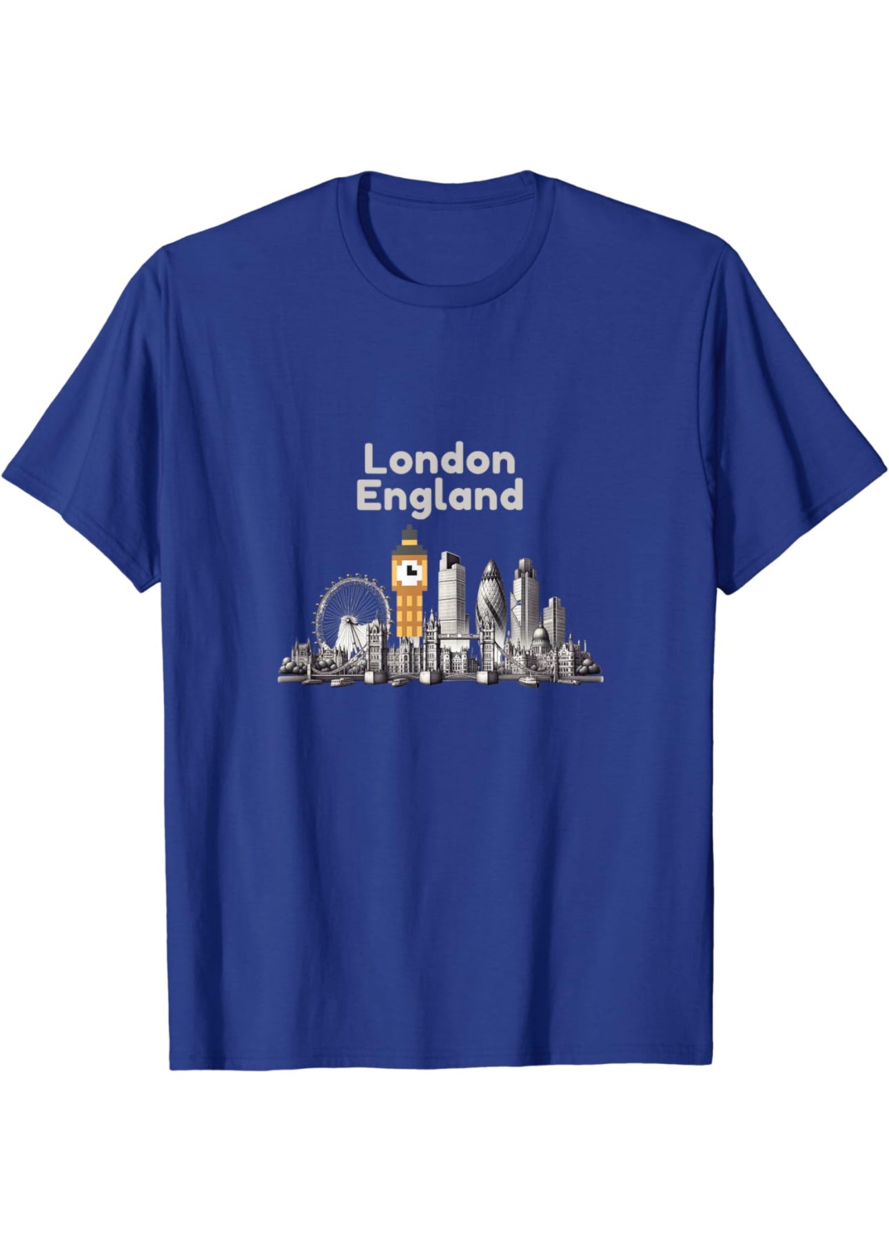 London Skyline With Colourful Pixelated Big Ben T-Shirt