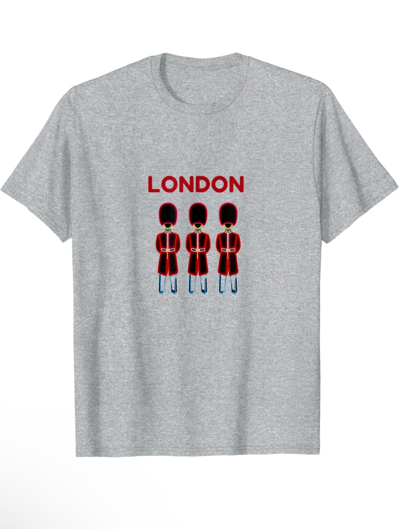 3 Royal Guards in a row with the word London in red text above them