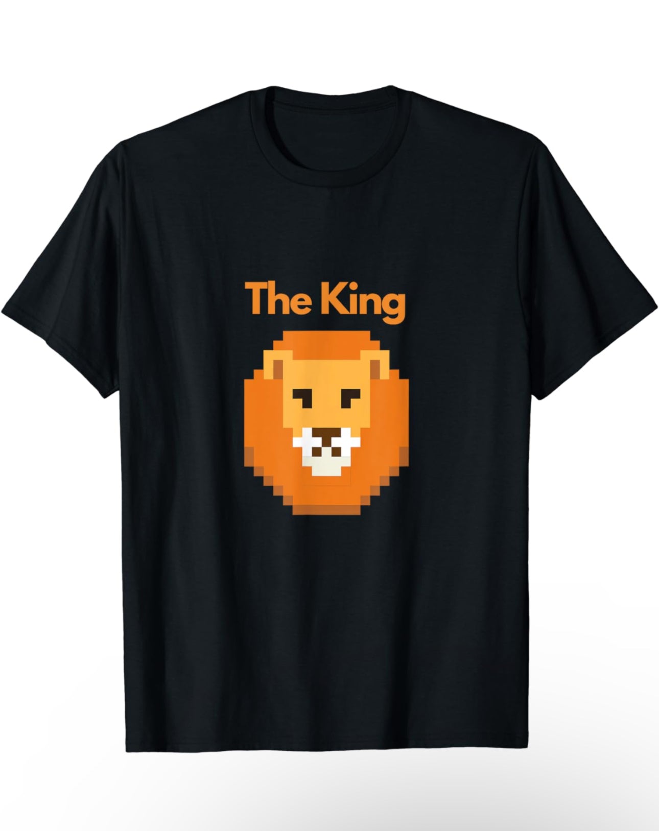 The King - Pixelated Lion’s Head Short Sleeve T-Shirt