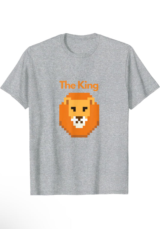 The King - Pixelated Lion’s Head Short Sleeve T-Shirt