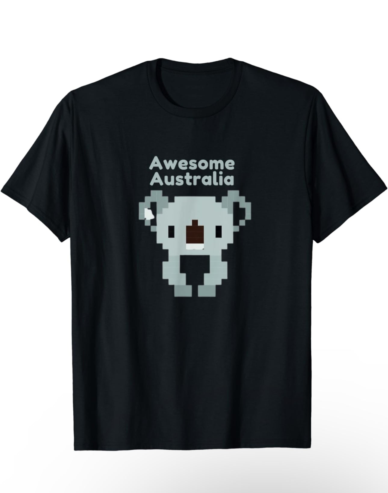 A pixelated Australian Koala Bear with the words Awesome Australia above the animal