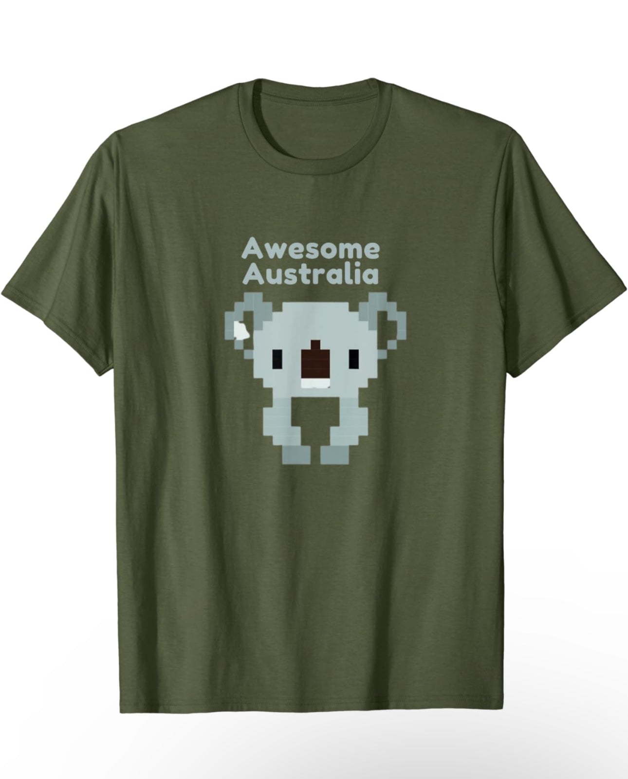 A pixelated Australian Koala Bear with the words Awesome Australia above the animal