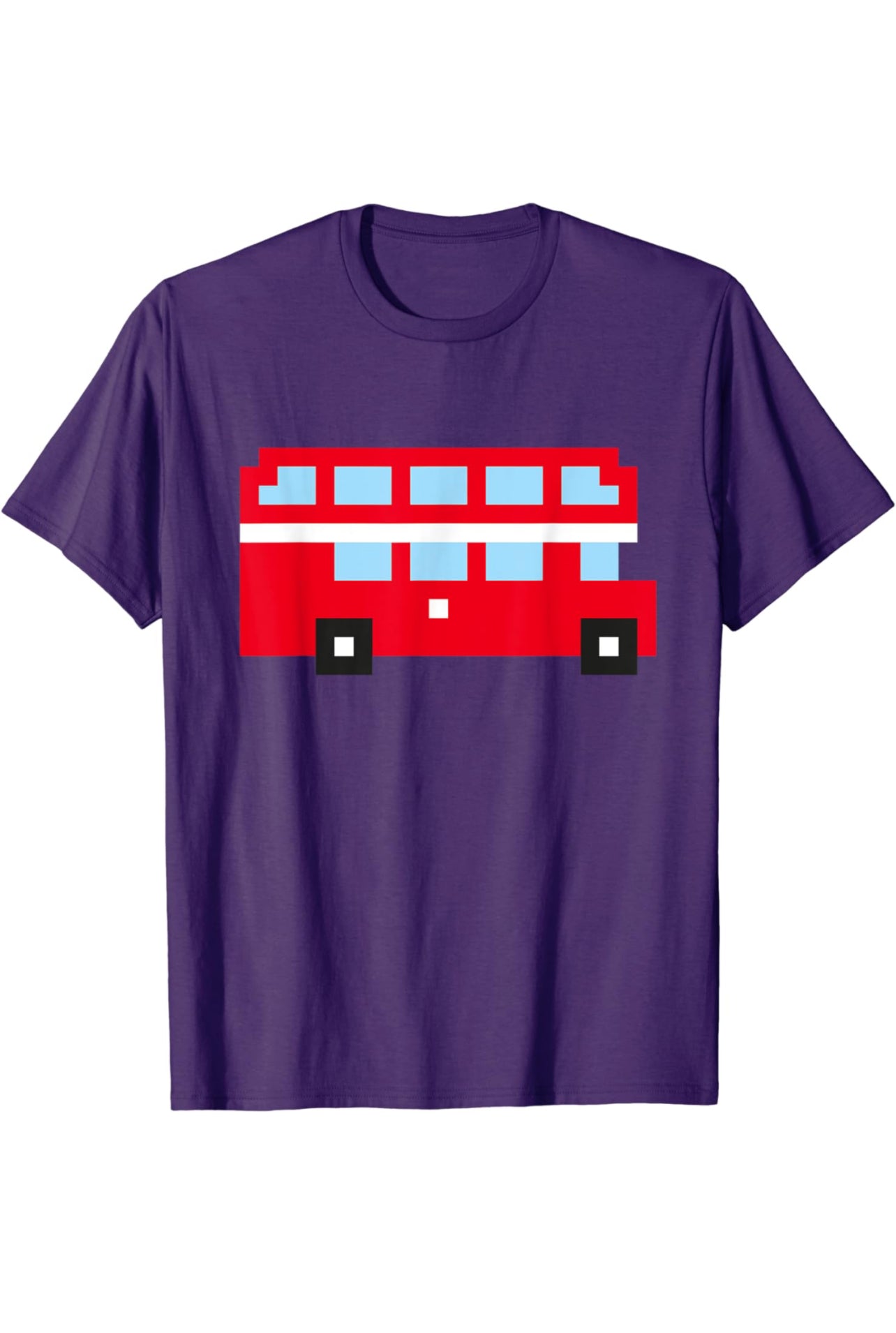 A stylish t-shirt featuring a pixel art red London double-decker bus, an iconic symbol of British culture and city travel. Perfect for UK tourists, London lovers, and expats, this London souvenir design in hoodie is a must-have for those who appreciate the charm of the British capital.
