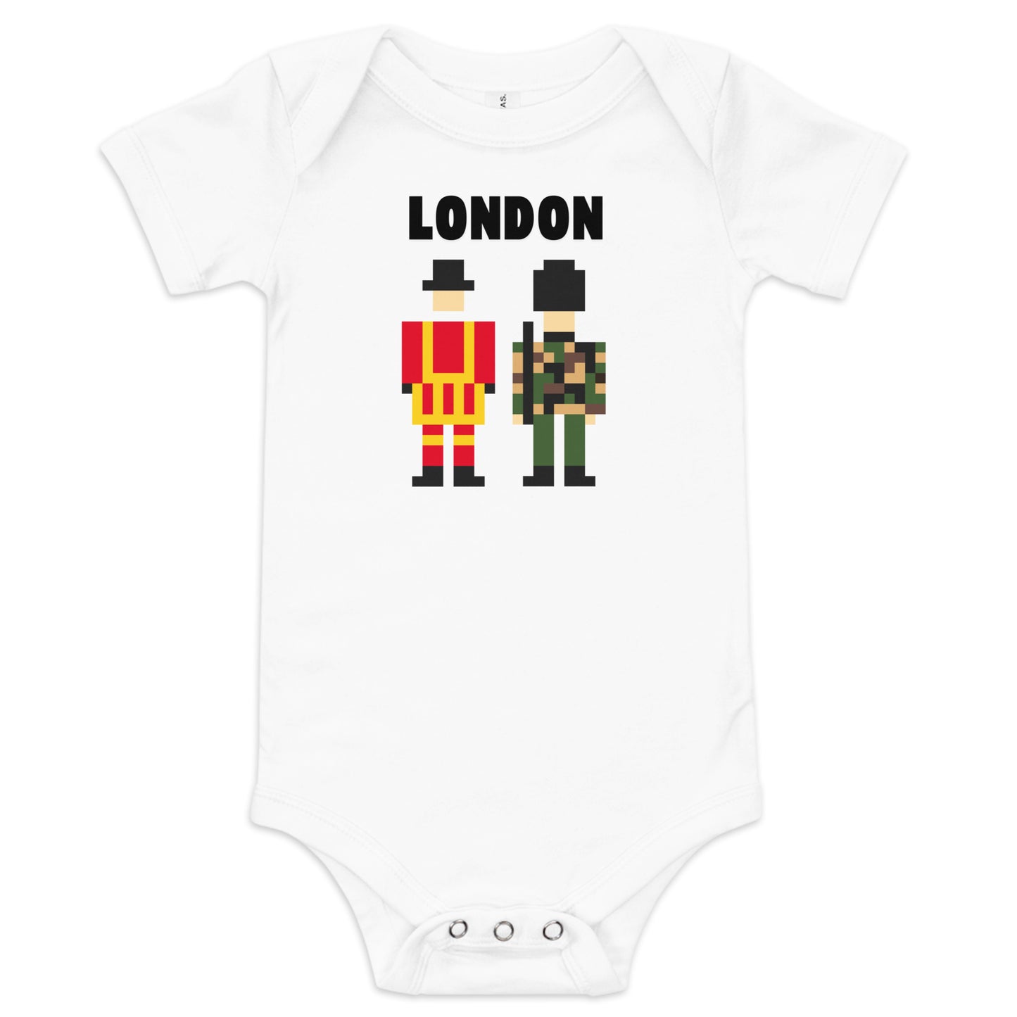Royal Guard of London Baby Onesie – Attention Soldiers UK Souvenir Bodysuit White Babygrow