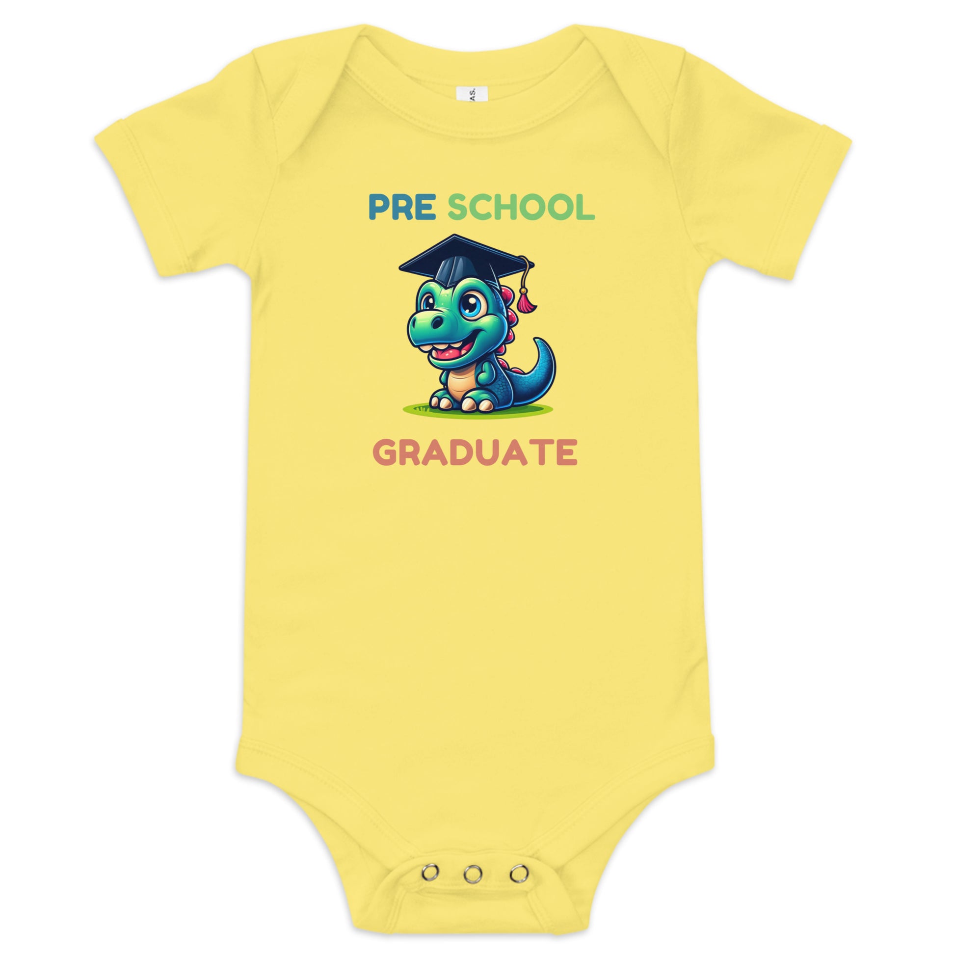 Pre School Graduate Baby short sleeve one piece Yellow Babygrow
