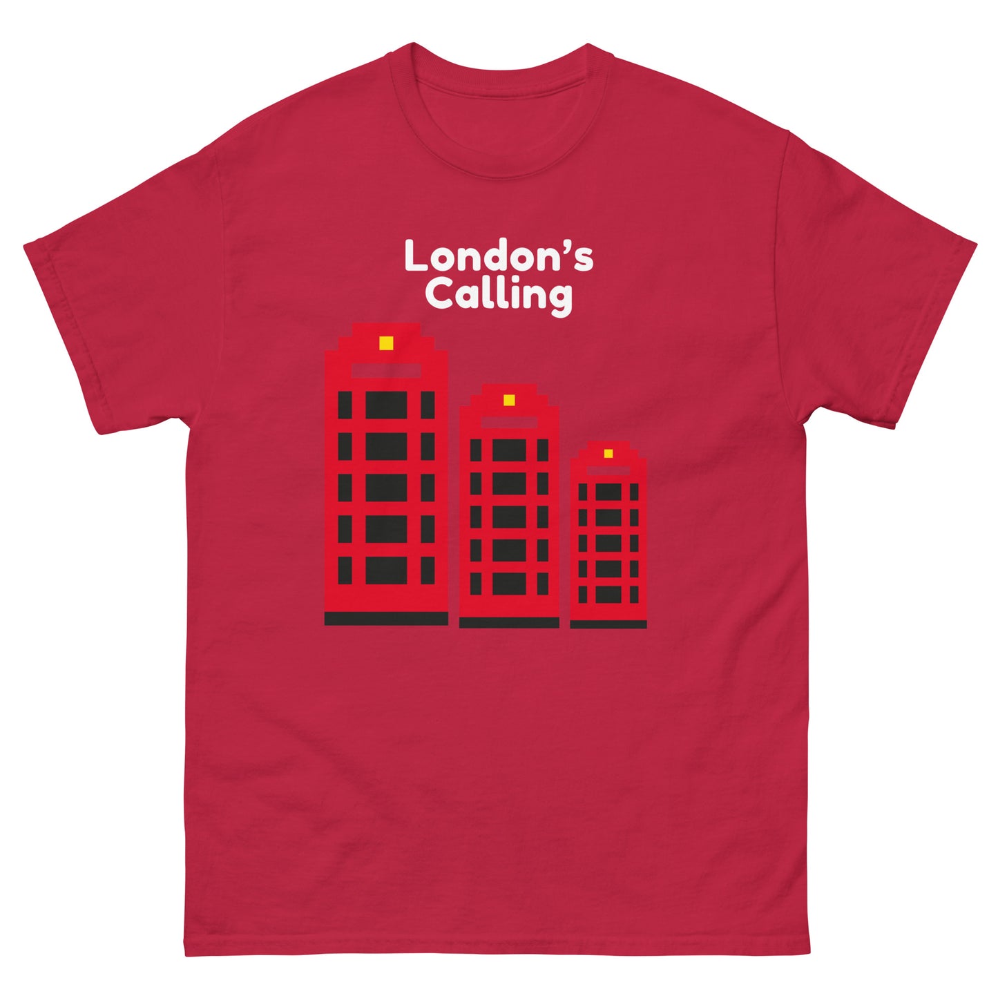 London’s Calling Pixelated Red Telephone Boxes - Men's classic tee