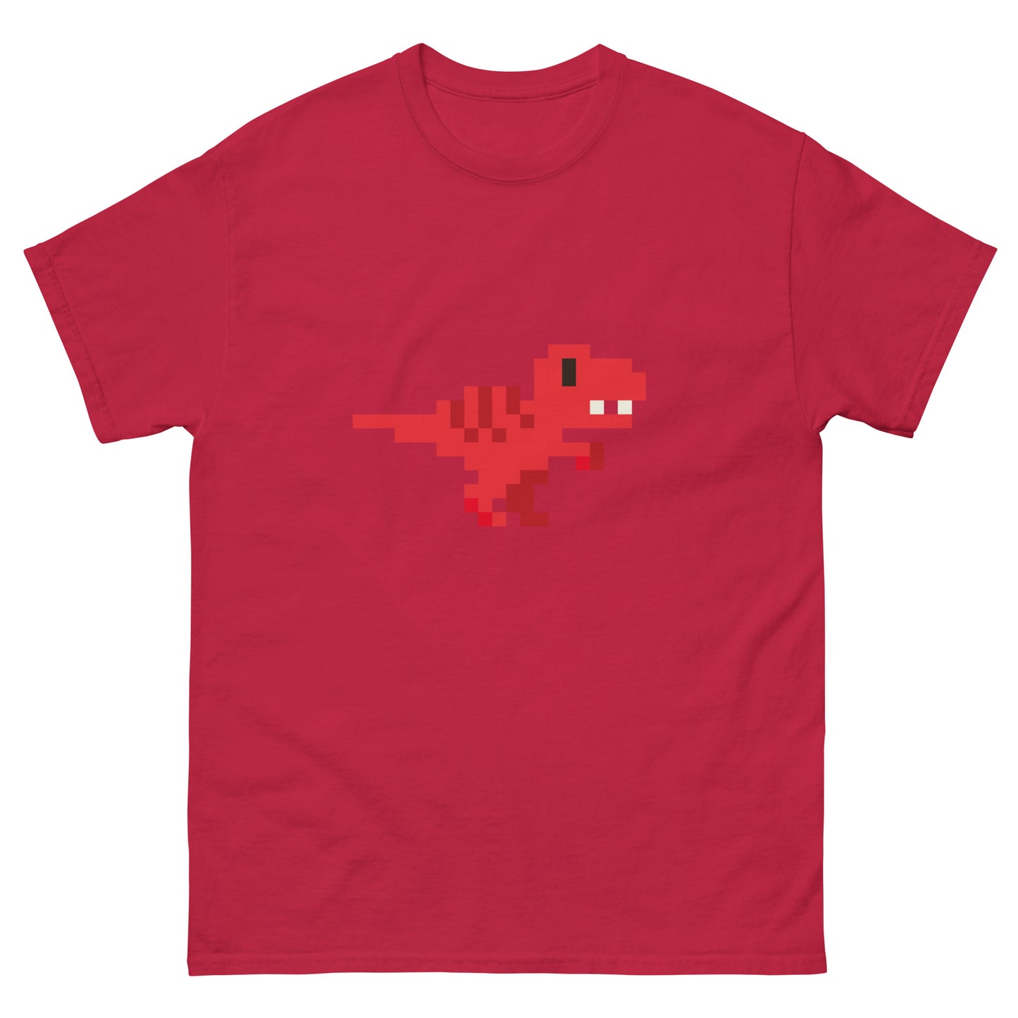 Red Pixelated Dinosaur classic tee