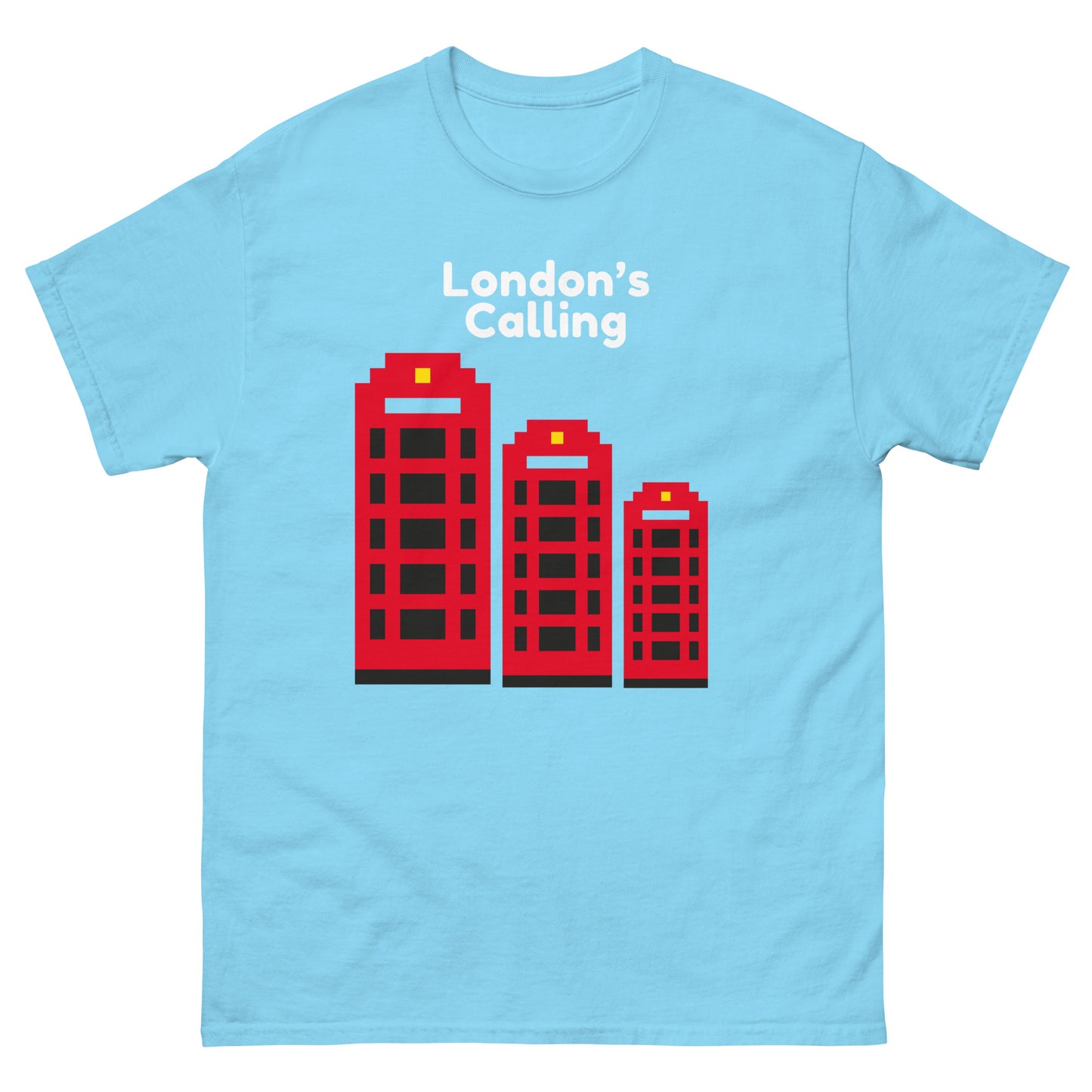 London’s Calling Pixelated Red Telephone Boxes - Men's classic tee