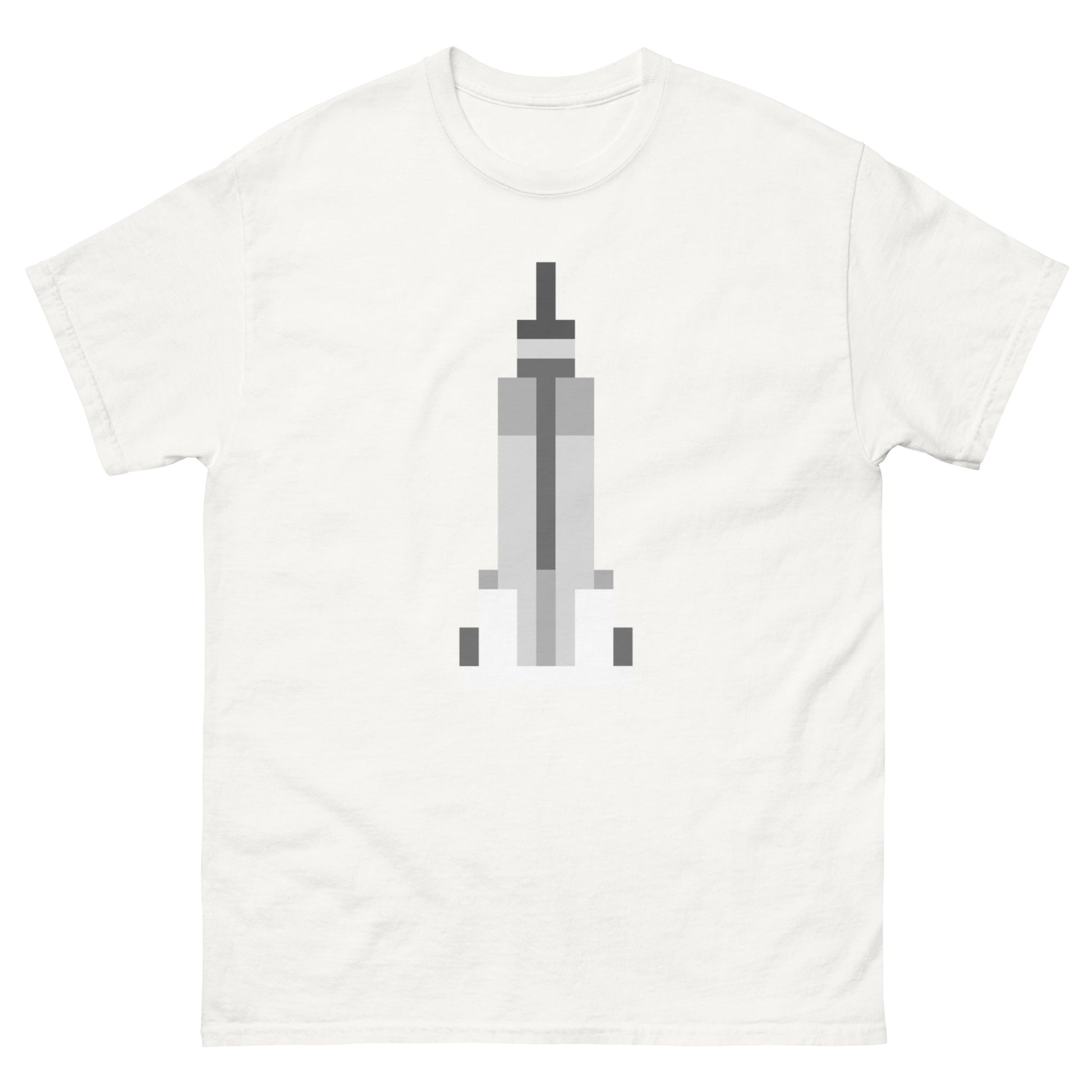 Pixel art design of The Empire State Building, New York City