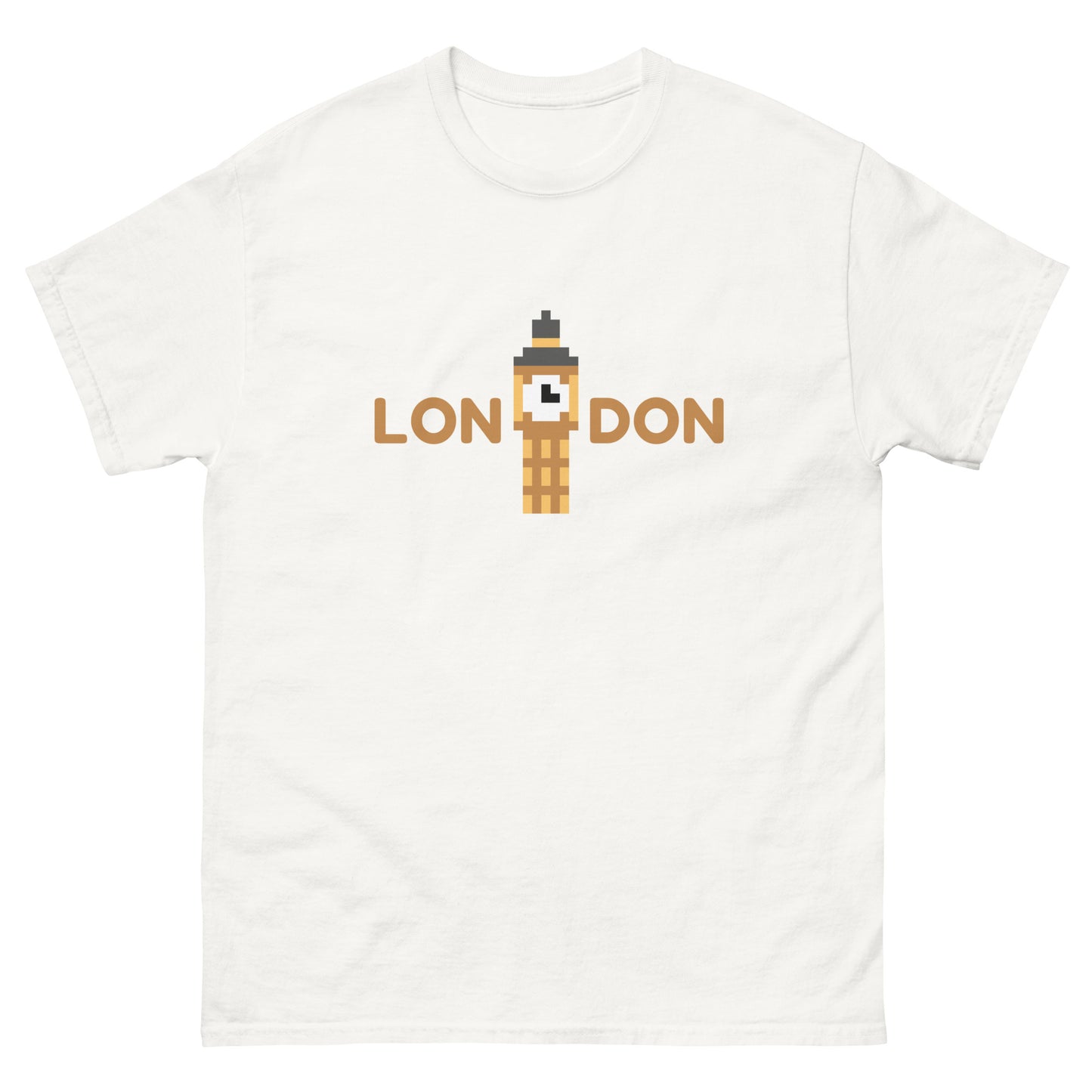 Pixelated Big Ben Inside The Word London - t-shirt