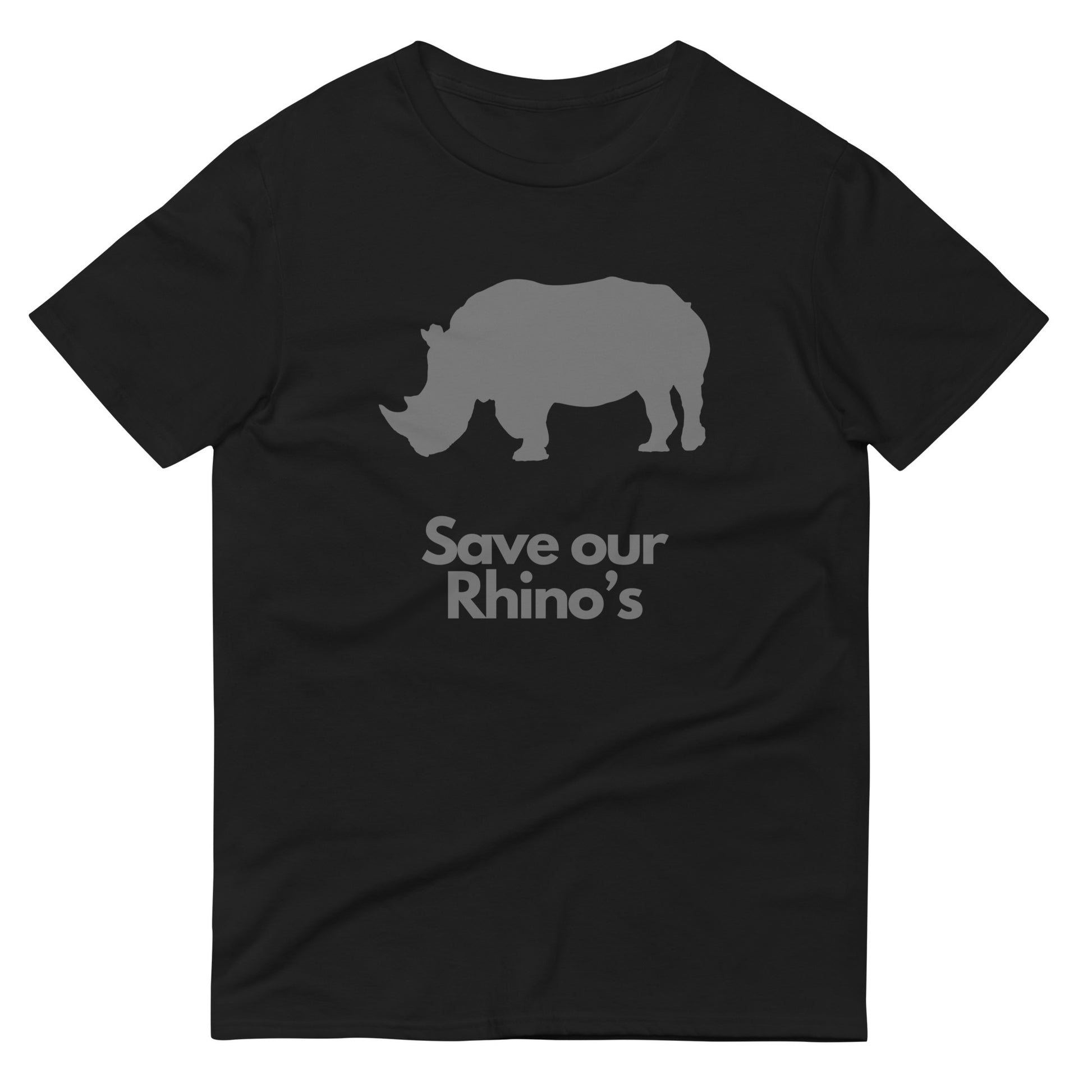 Large Grey Rhino with the words, Save Our Rhino’s 