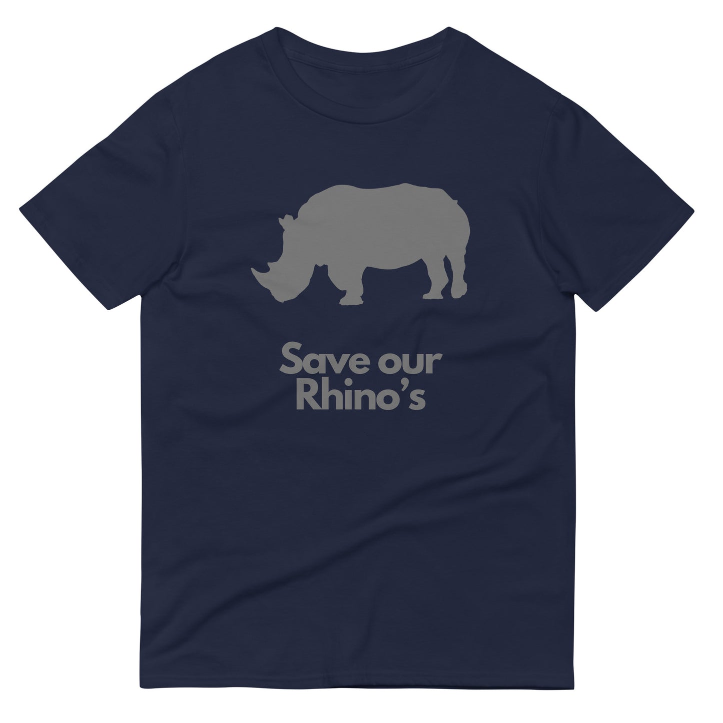 Large Grey Rhino with the words, Save Our Rhino’s 