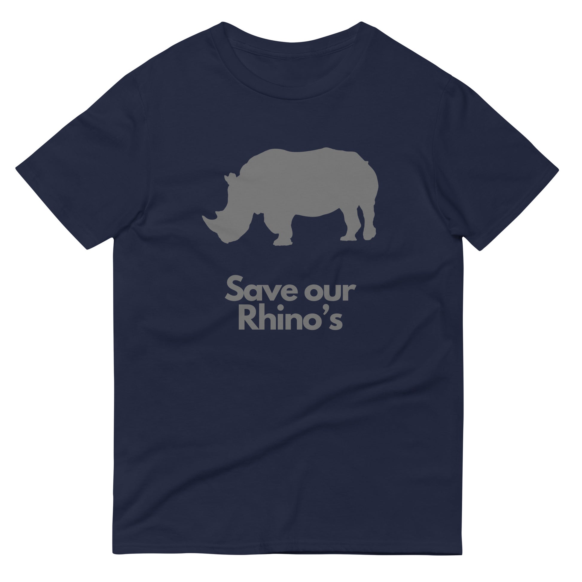 Large Grey Rhino with the words, Save Our Rhino’s 