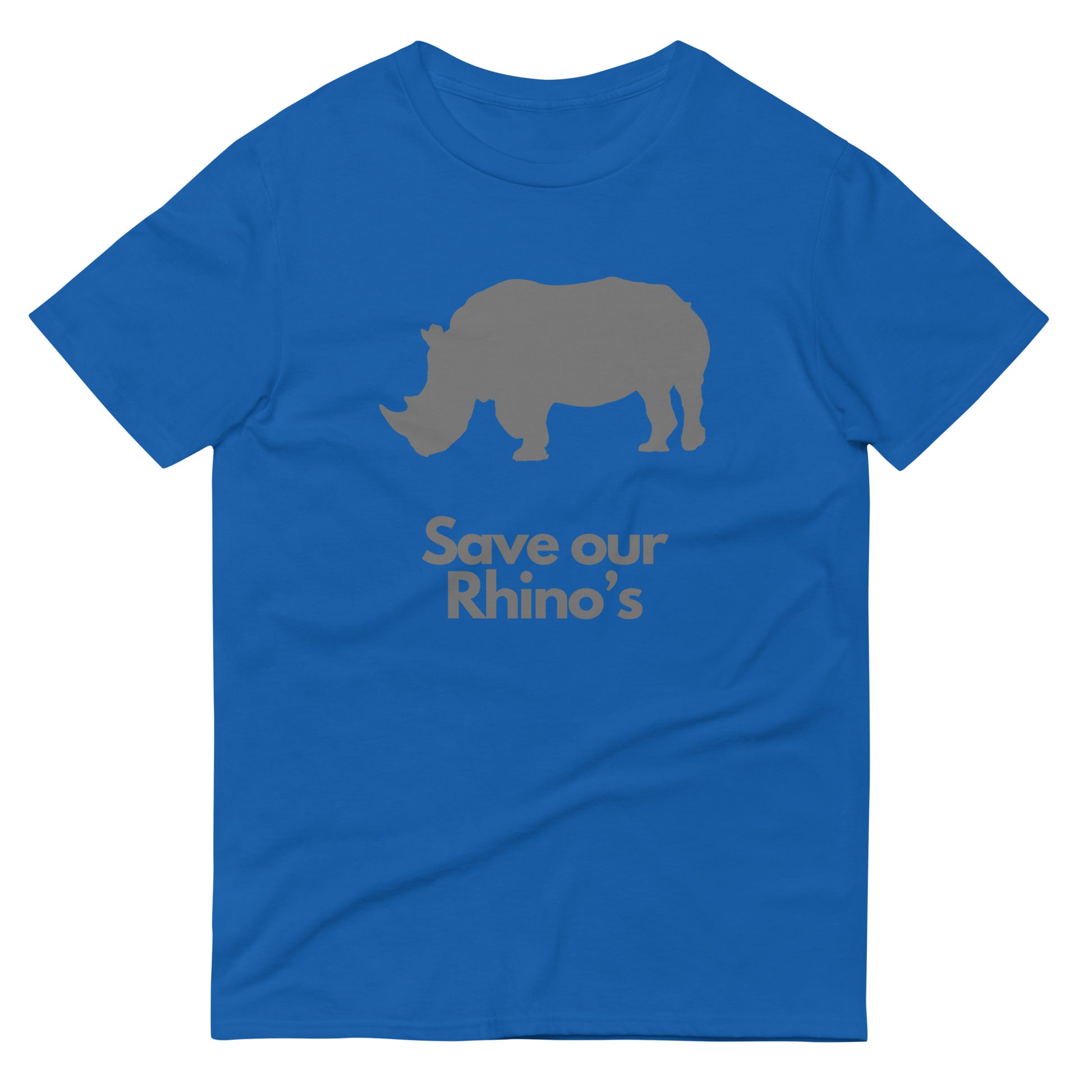 Large Grey Rhino with the words, Save Our Rhino’s 