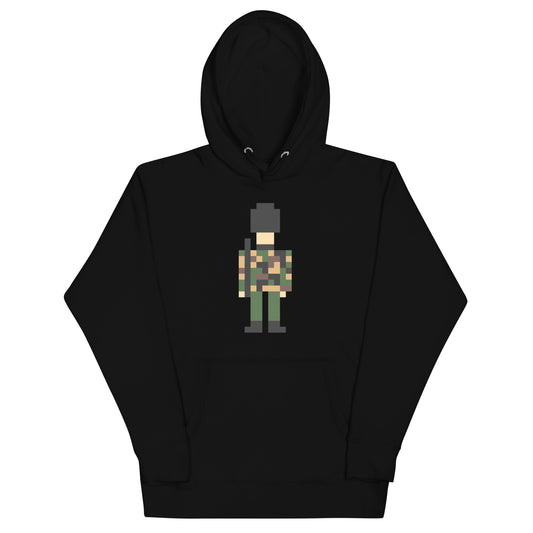 Camouflage Pixelated Soldier in Green and Black. Support our Troops