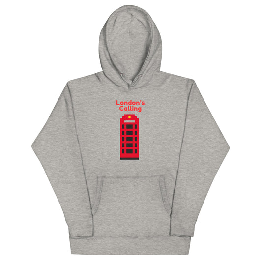 London’s Calling BT Telephone Box - Fun, Stylish Design Unisex Hoodie Carbon Grey Hoodie