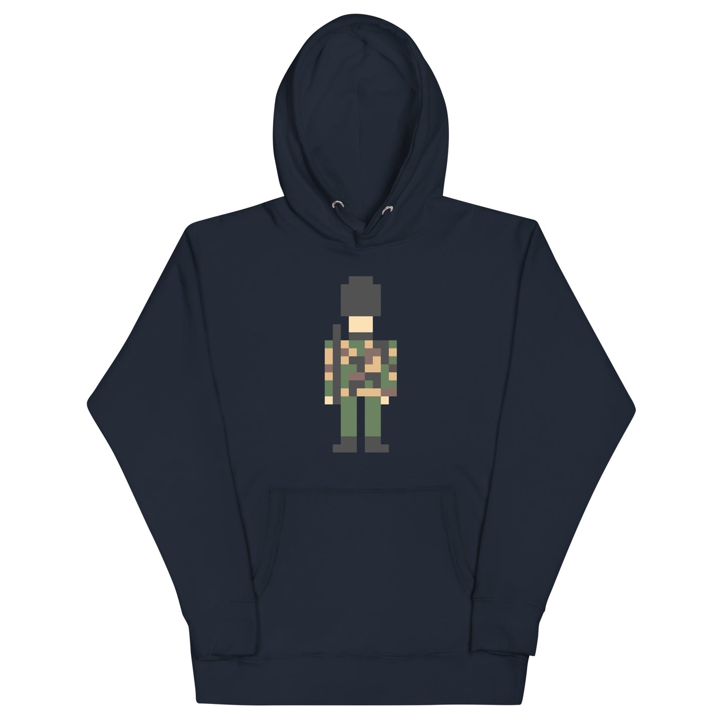 Camouflage Pixelated Soldier in Green and Black. Support our Troops