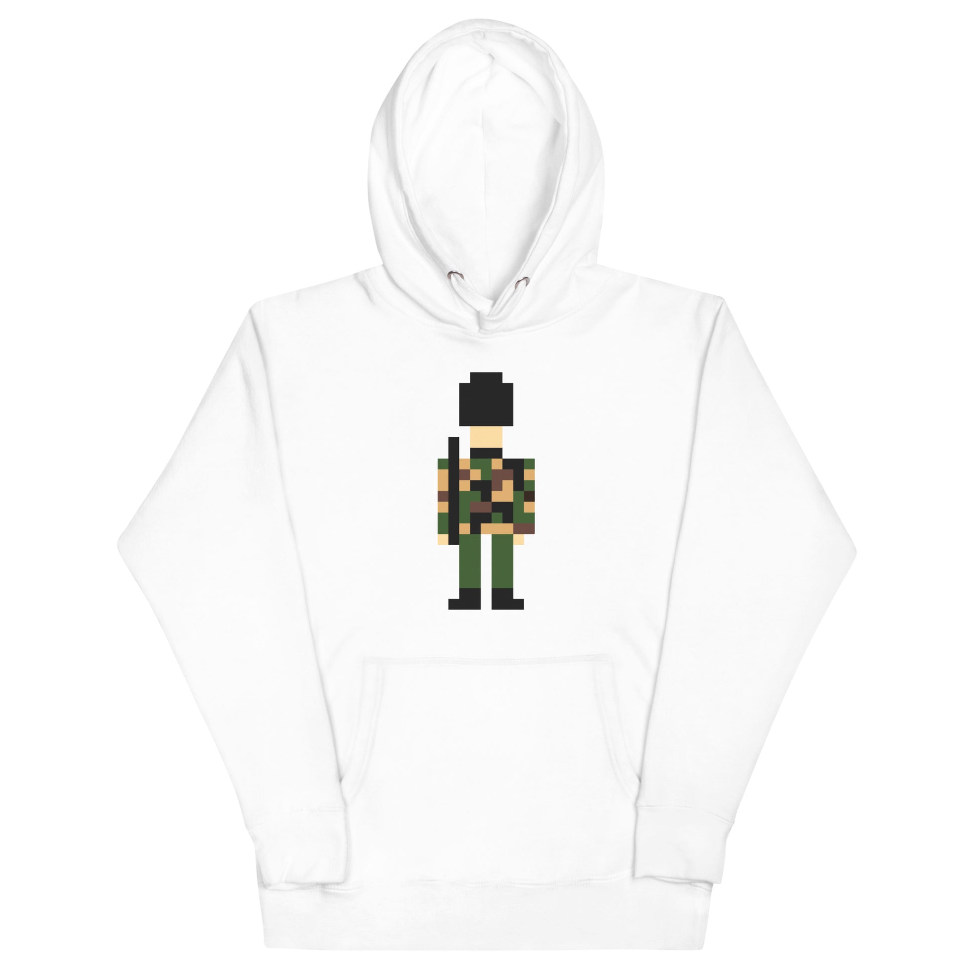 Camouflage Pixelated Soldier in Green and Black. Support our Troops